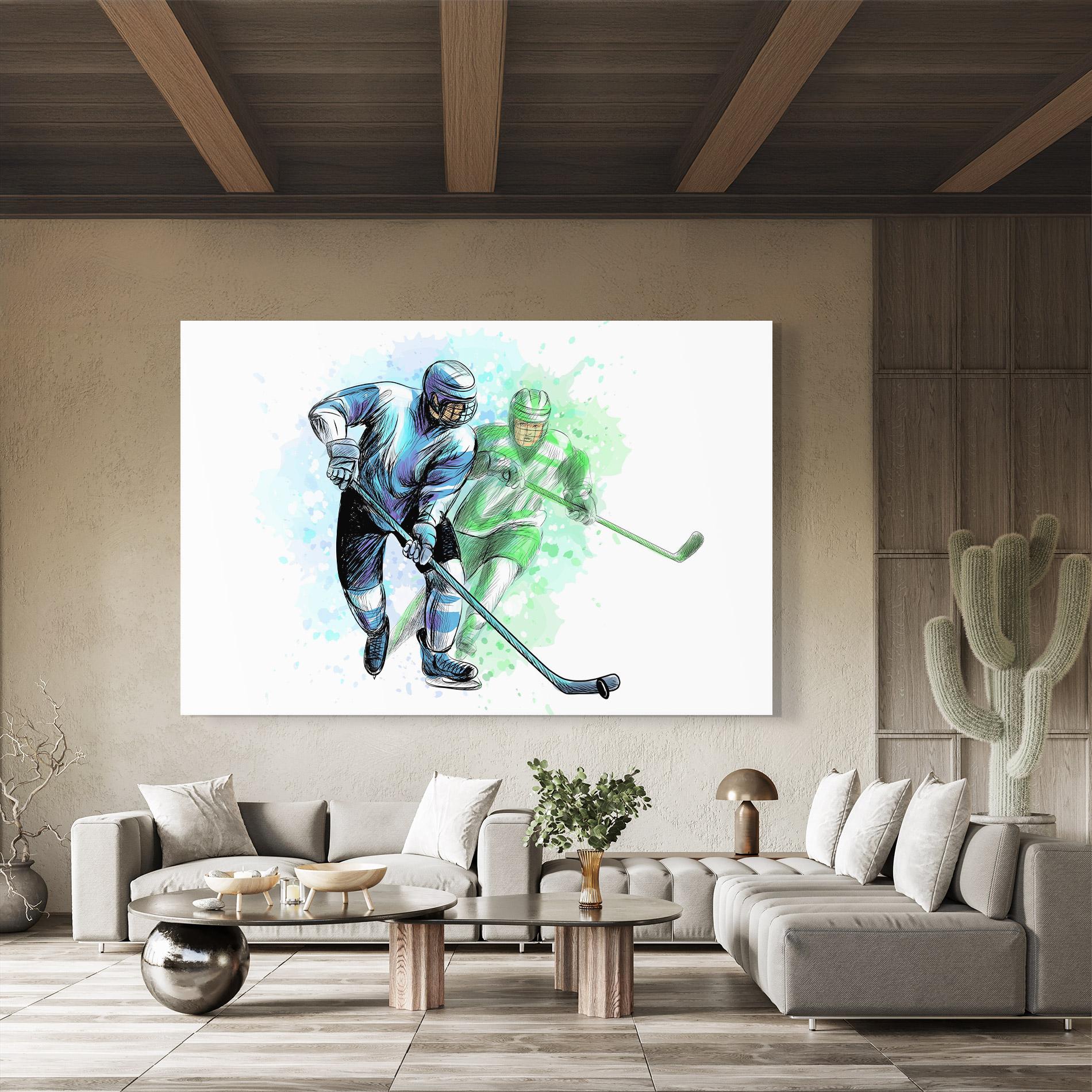 Üvegkép Green Blue Hockey mockup 8