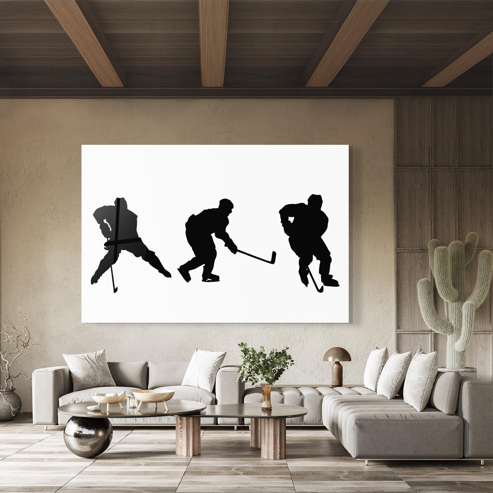 Üvegkép Hockey Pose mockup 8