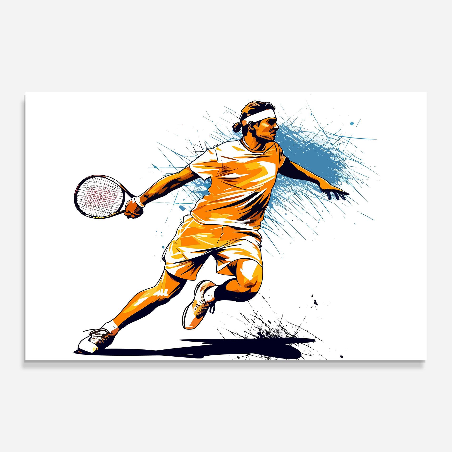 Üvegkép Orange Blue Tennis mockup 0