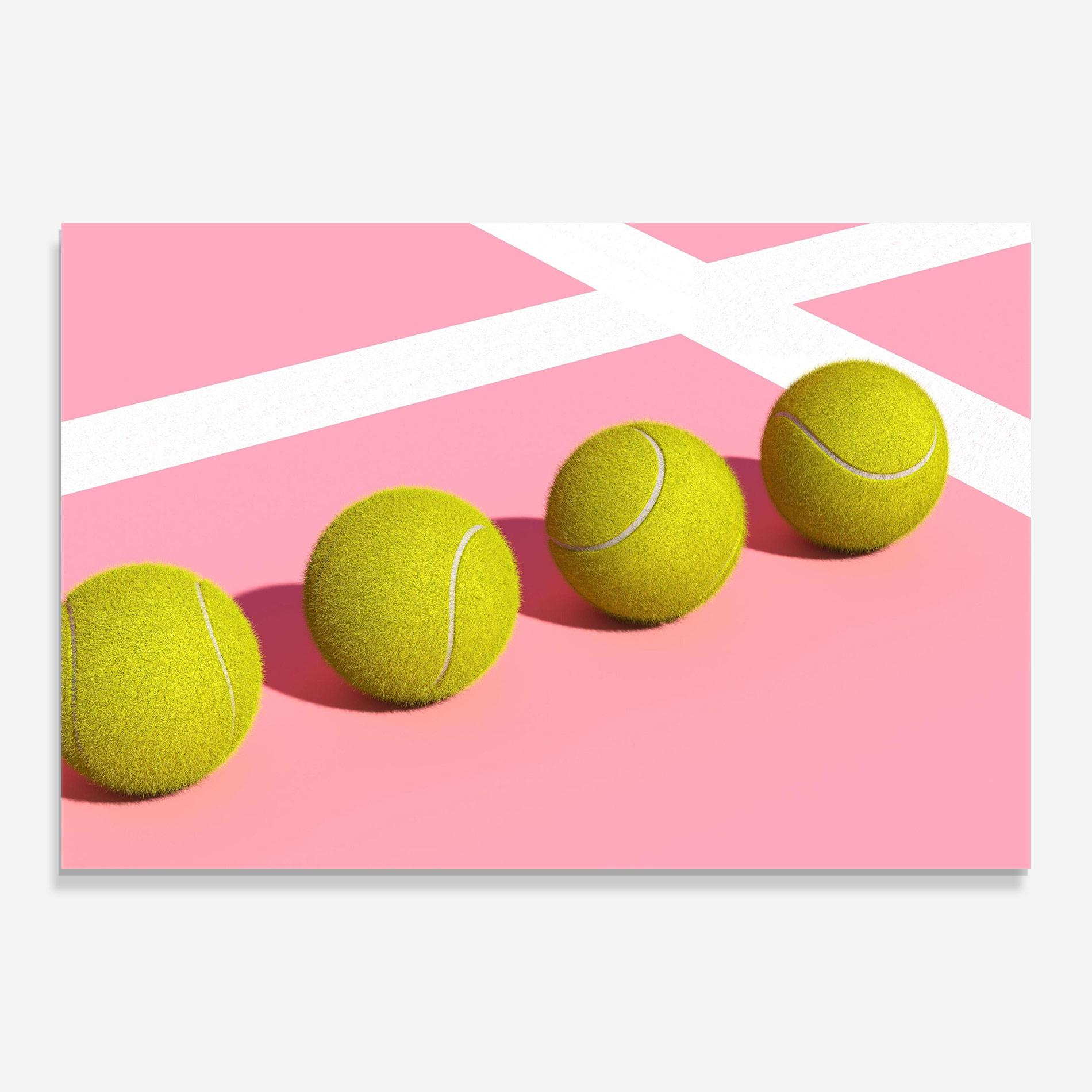 Üvegkép Tennis Balls On Pink mockup 0