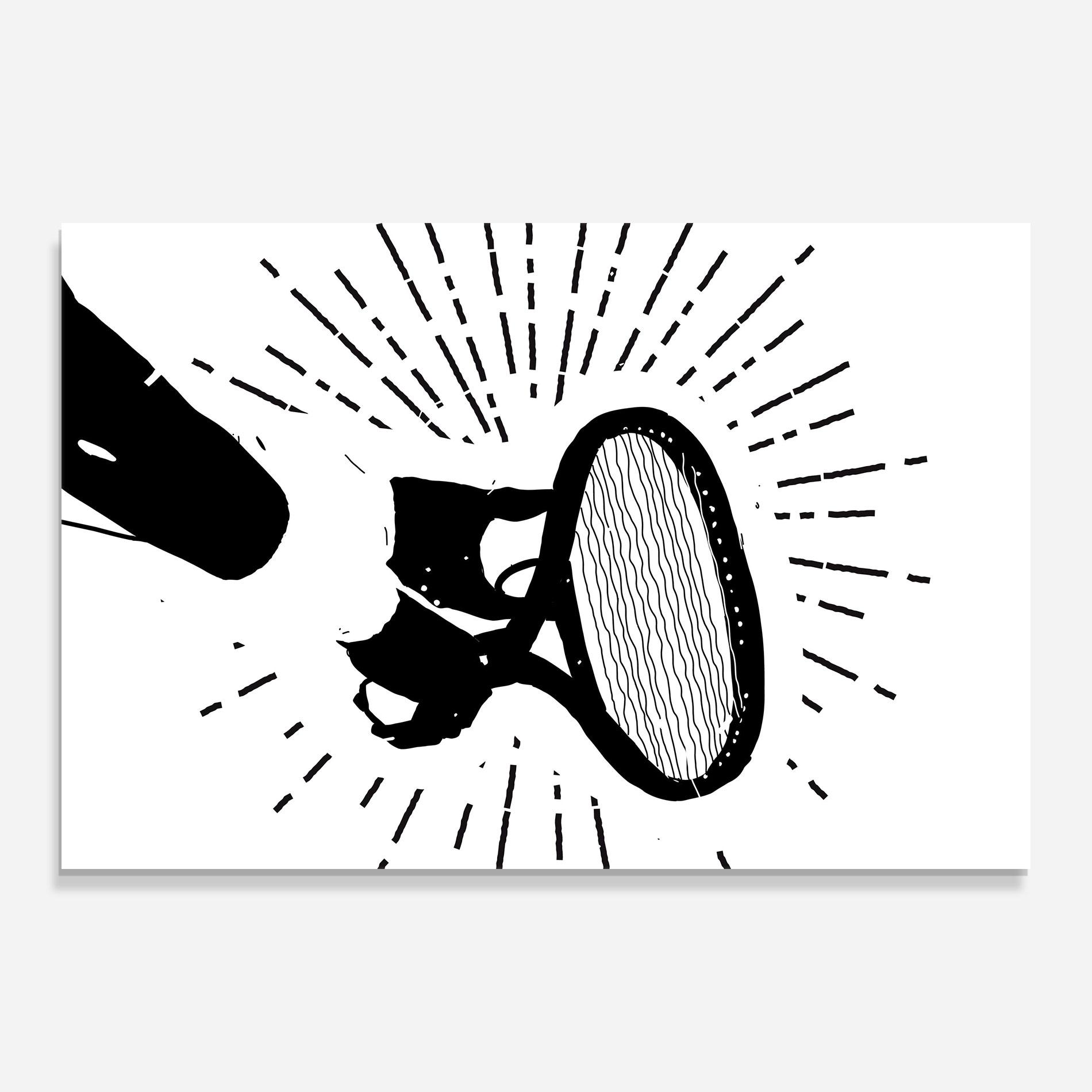 Üvegkép Tennis Black Line mockup 0