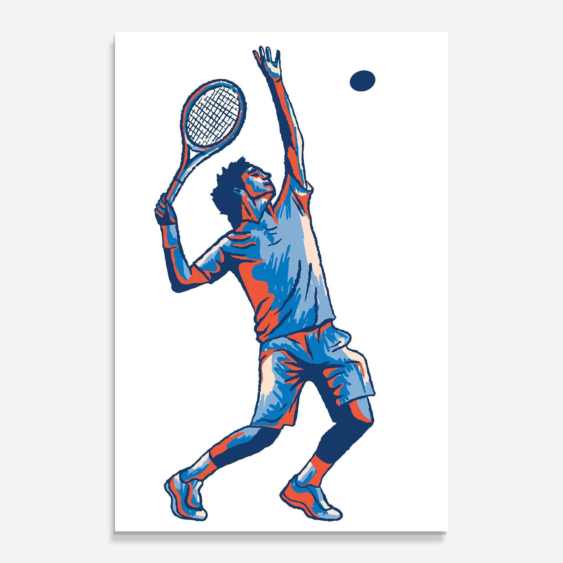 Üvegkép Blue Red Tennis mockup 0