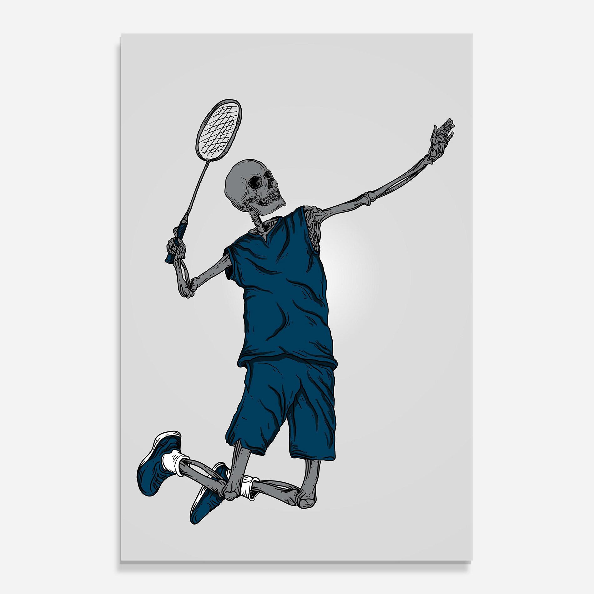 Üvegkép Blue Skull Tennis mockup 0