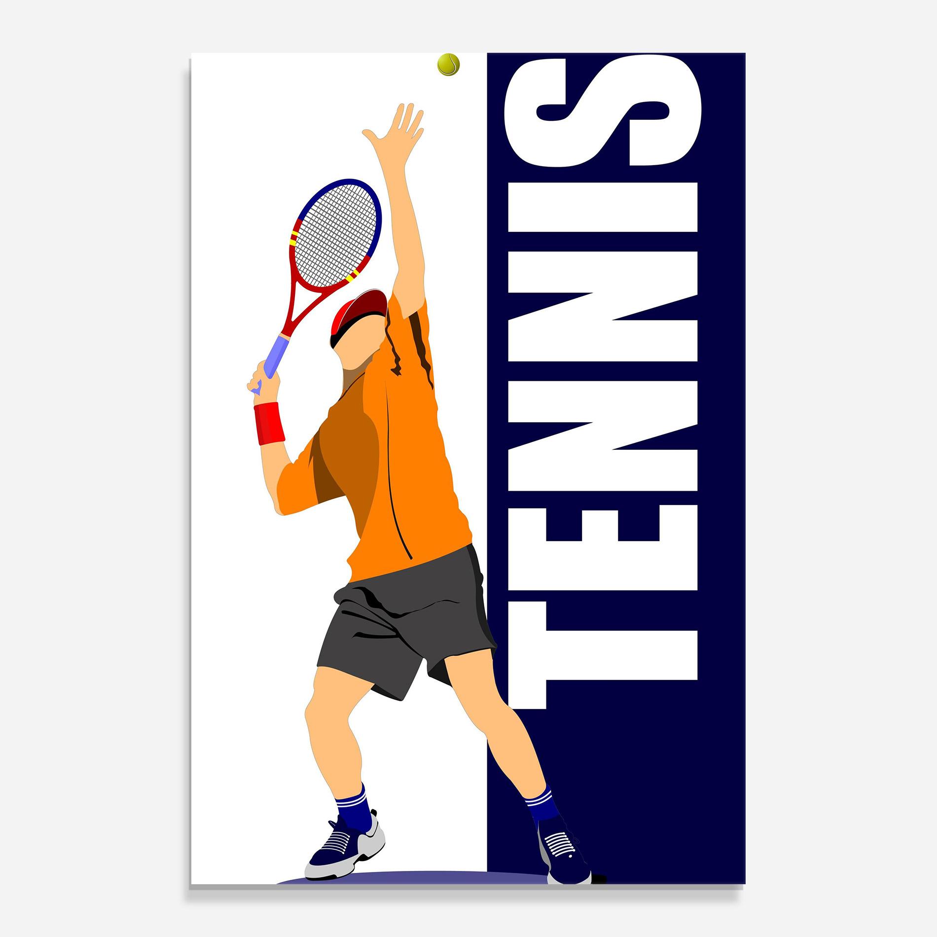 Üvegkép Orange Tennis Player mockup 0