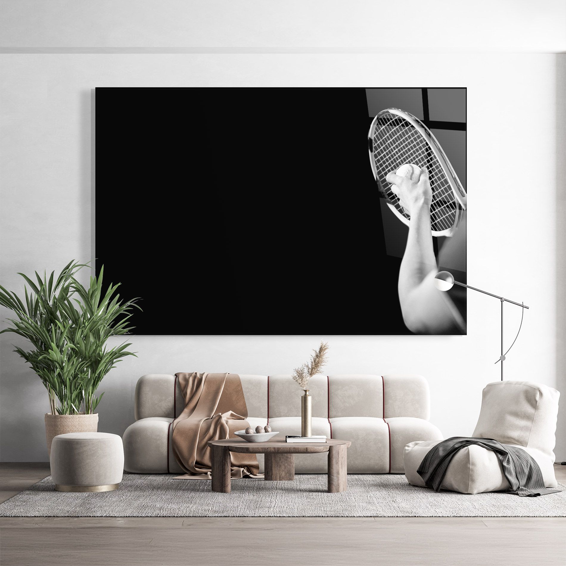 Grey Tennis Racket mockup 9