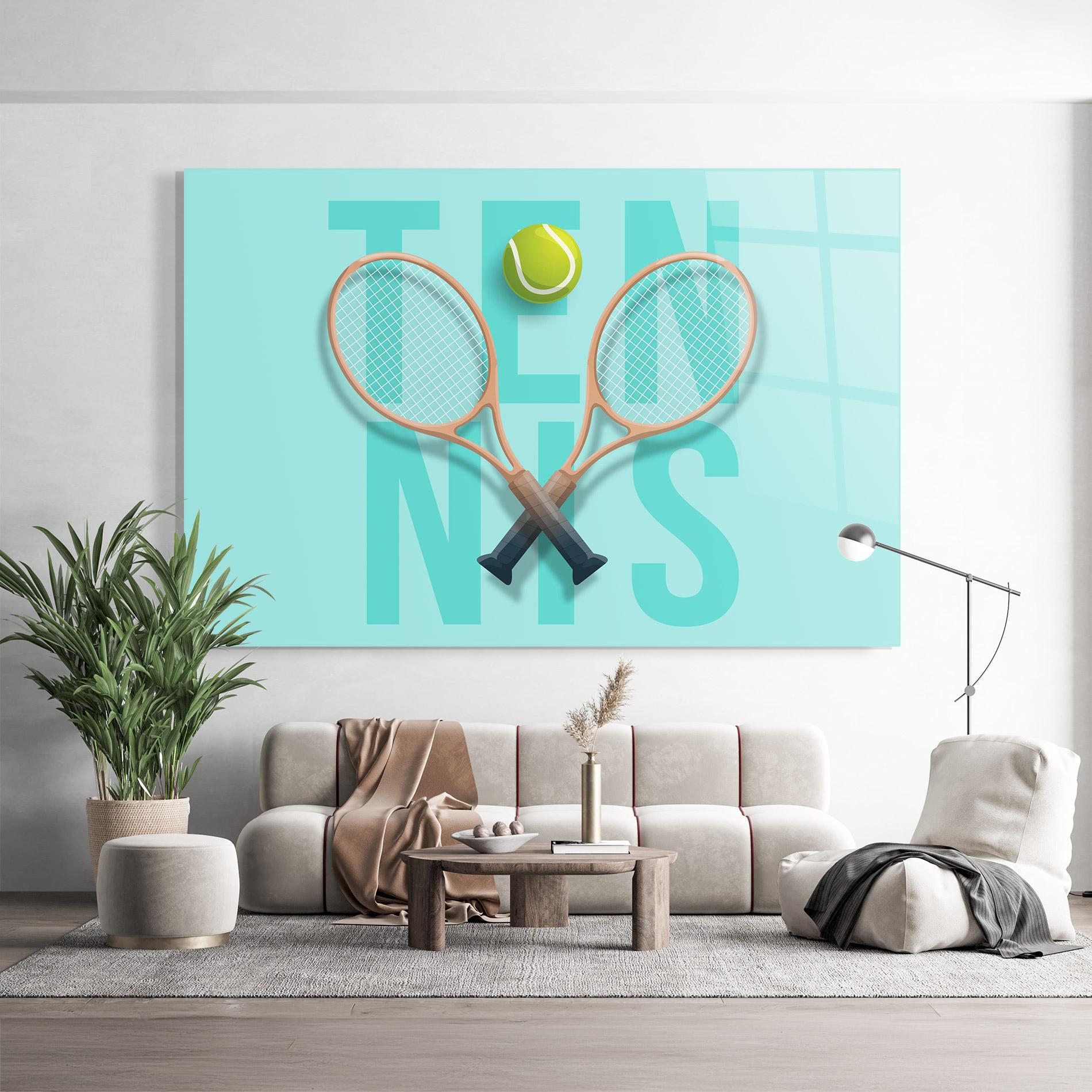 Üvegkép Light Blue Tennis mockup 9