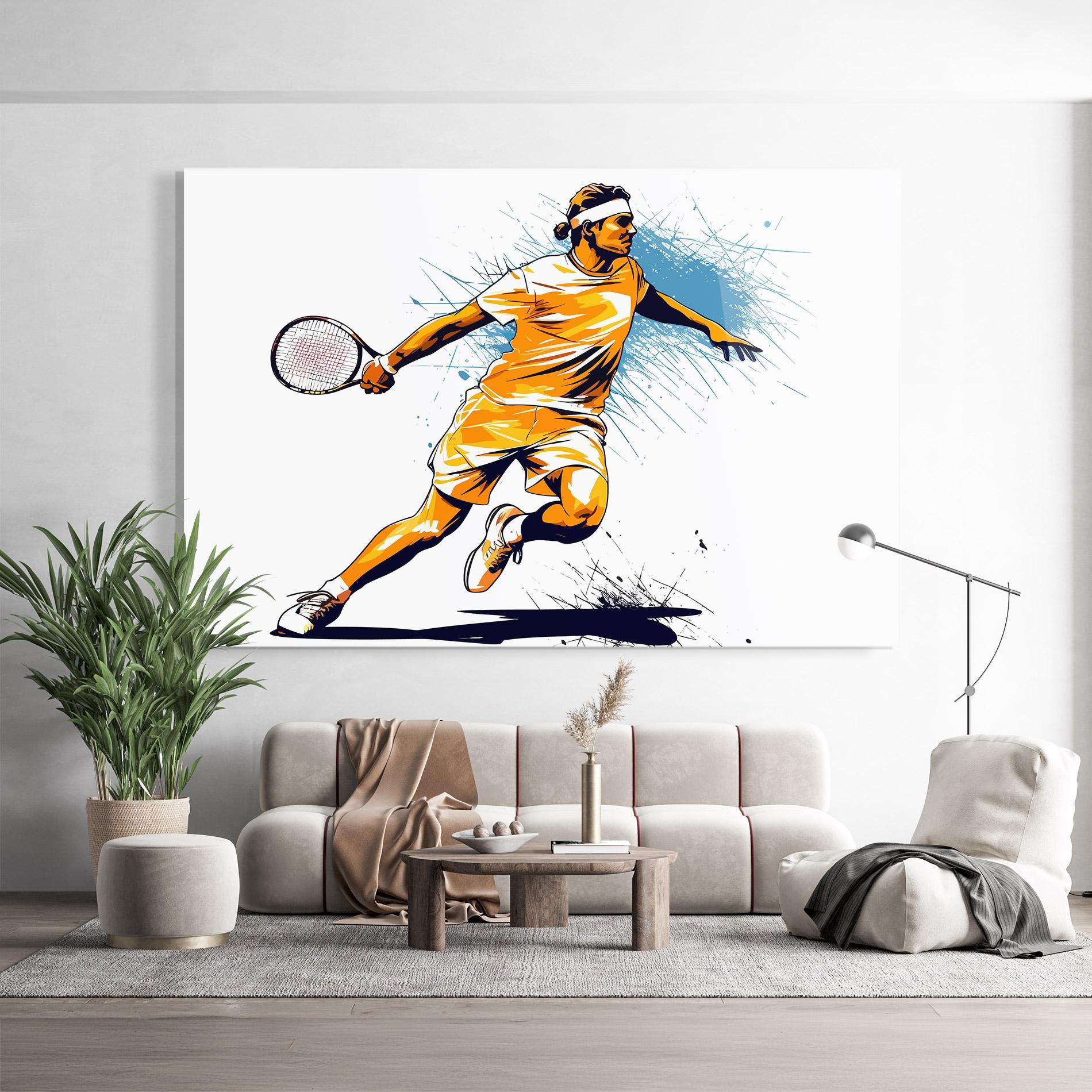 Üvegkép Orange Blue Tennis mockup 9