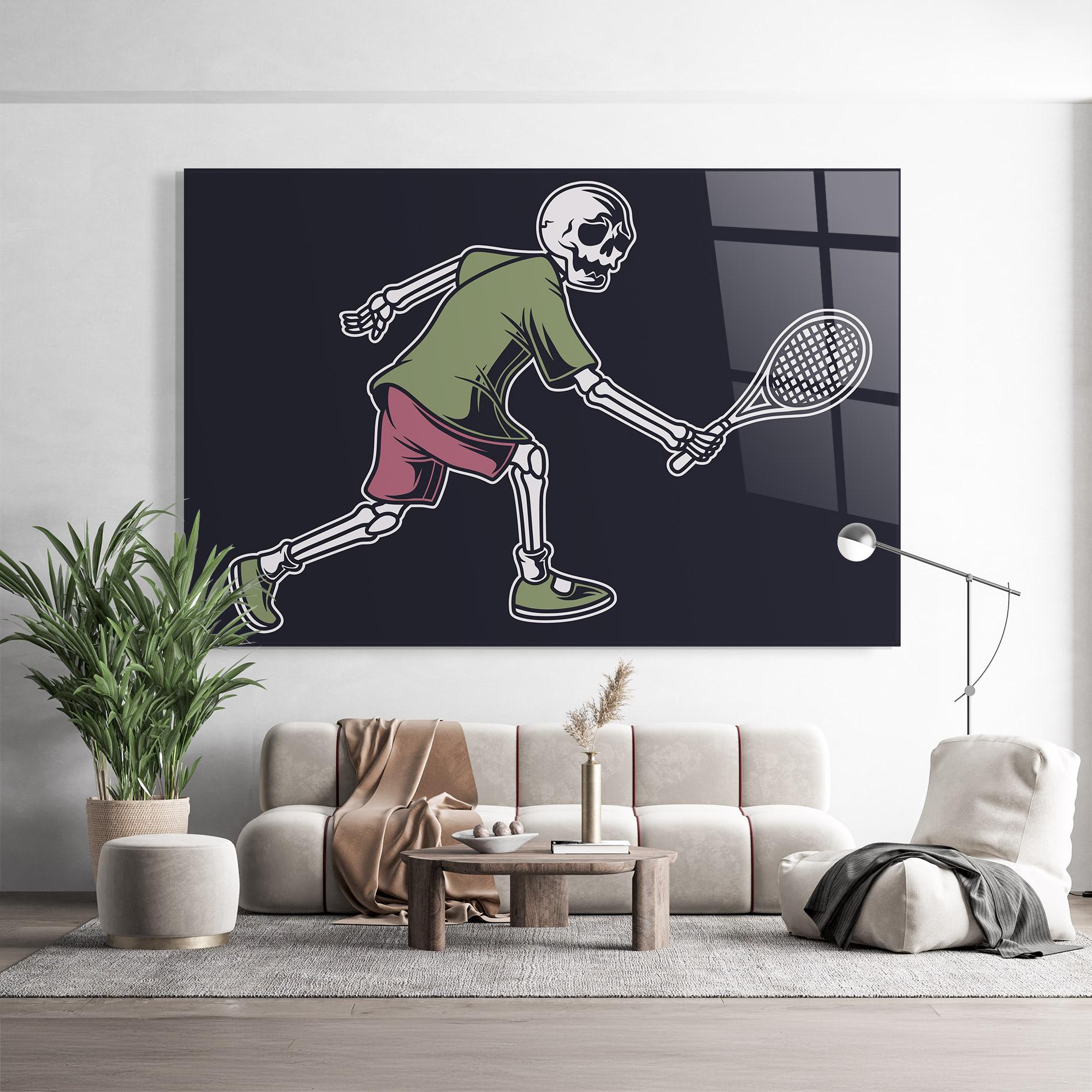 Üvegkép Skull Tennis mockup 9