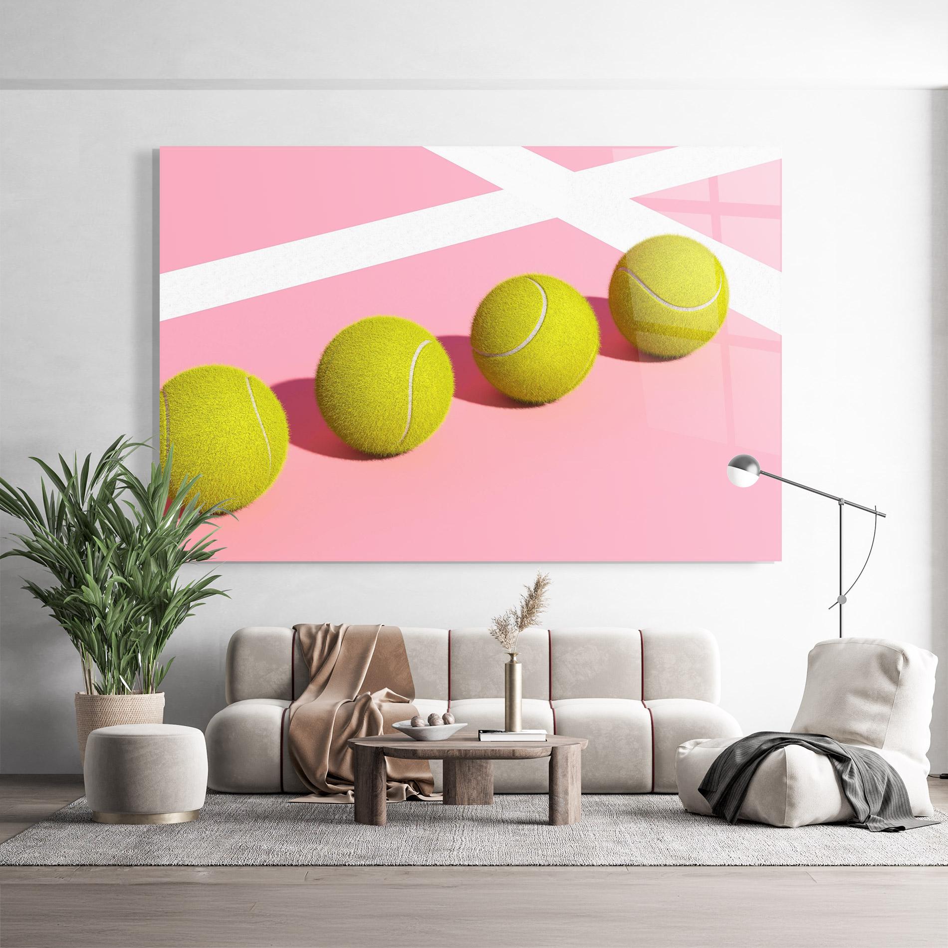 Üvegkép Tennis Balls On Pink mockup 9
