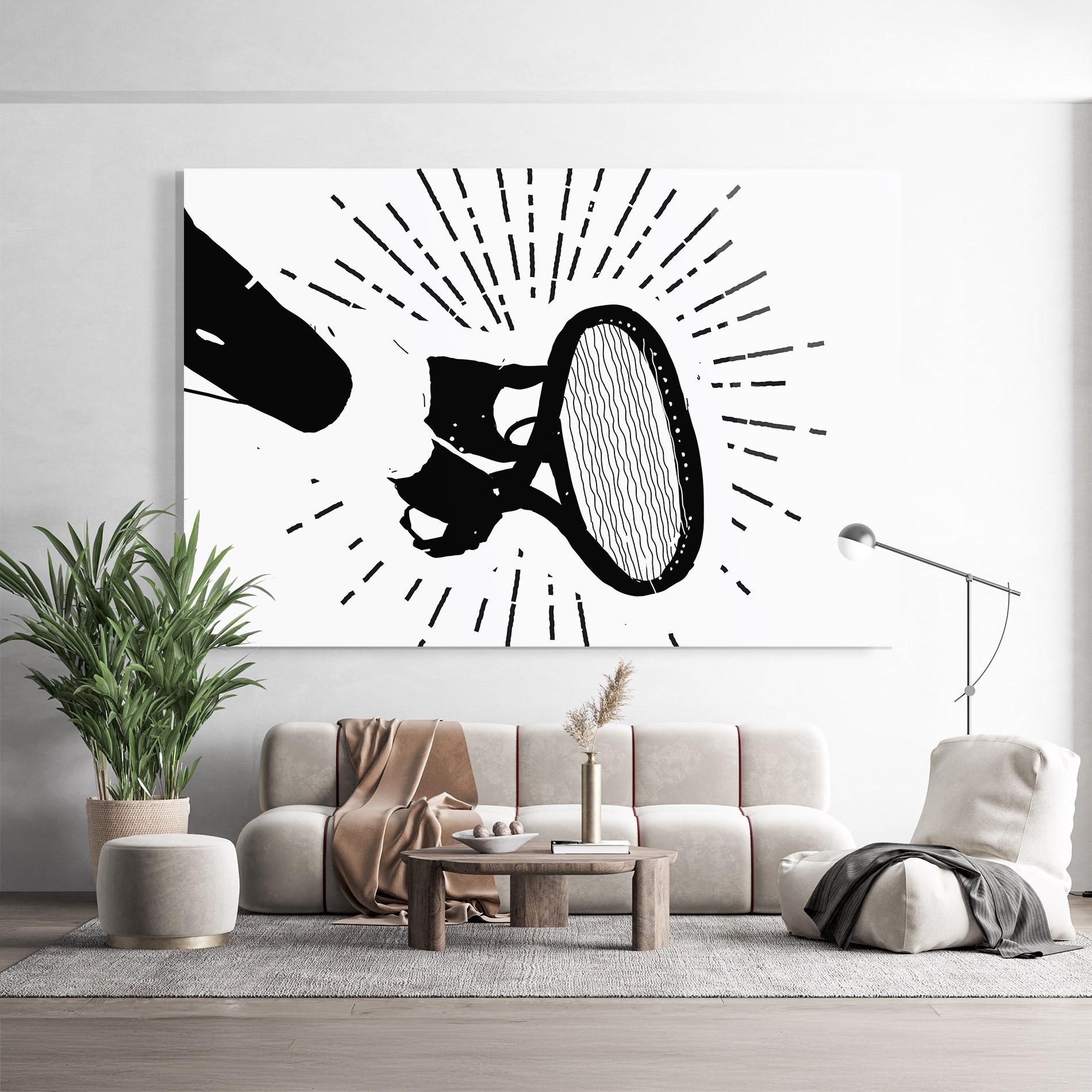 Üvegkép Tennis Black Line mockup 9