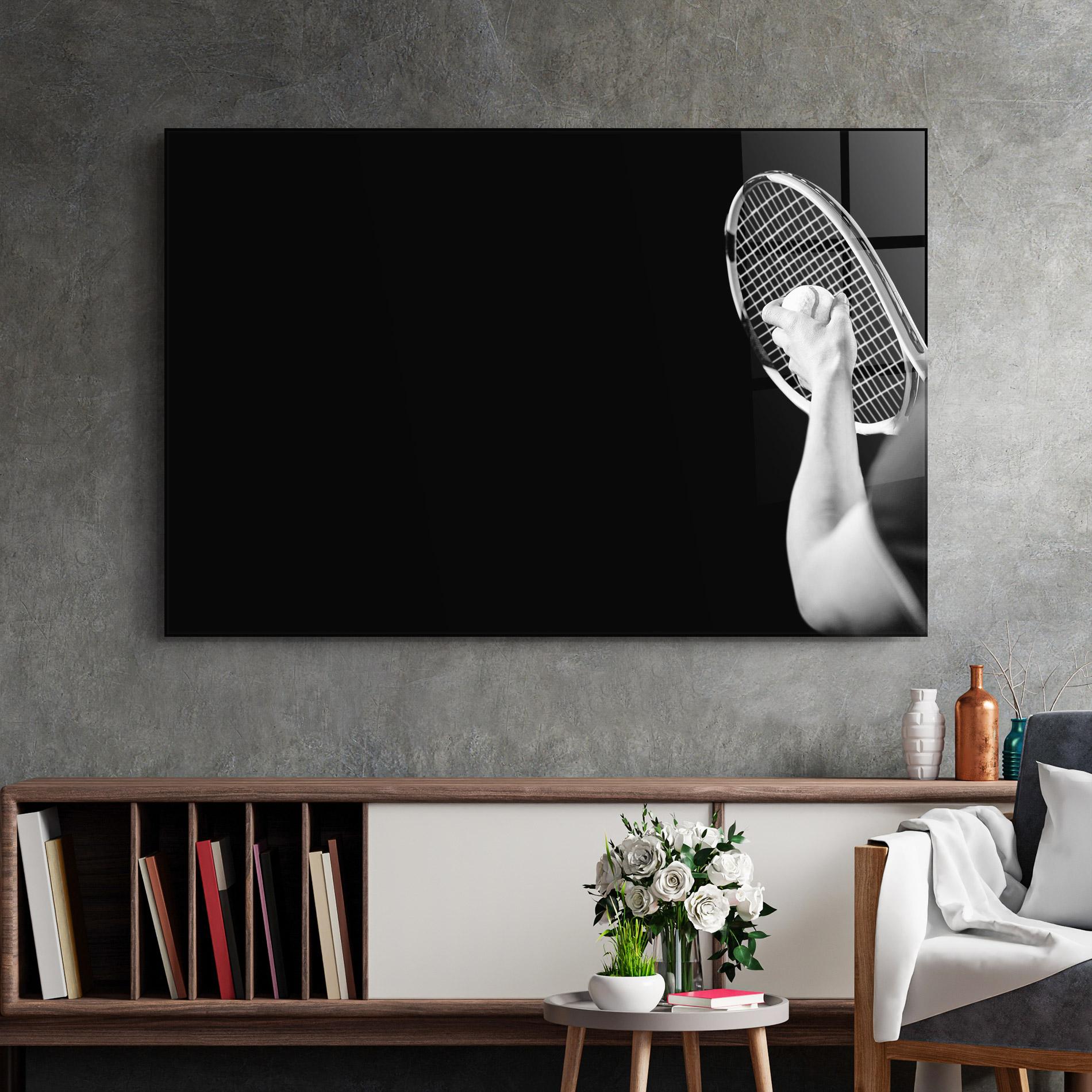 Üvegkép Grey Tennis Racket mockup 2