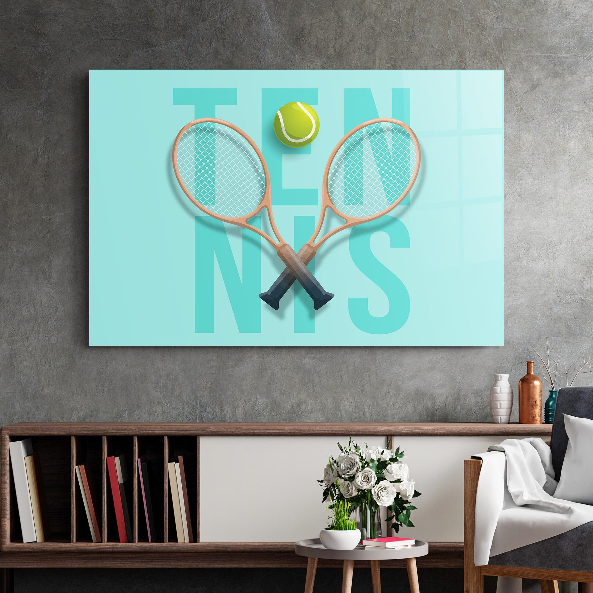 Üvegkép Light Blue Tennis mockup 2