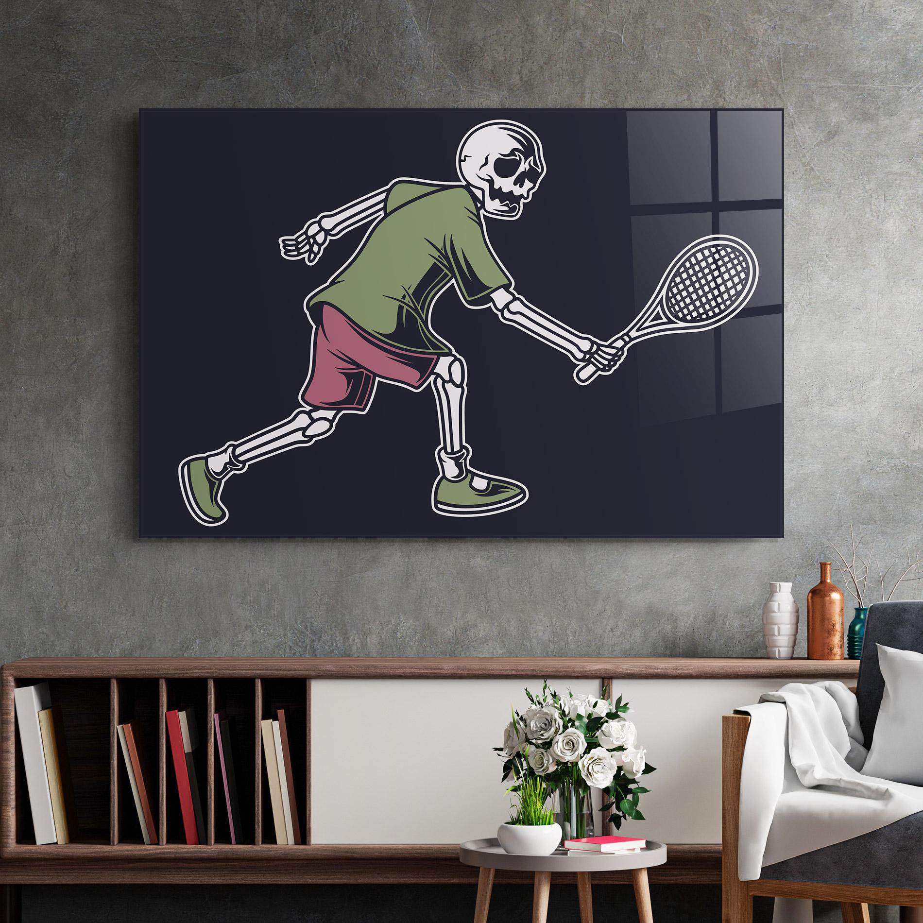 Üvegkép Skull Tennis mockup 2