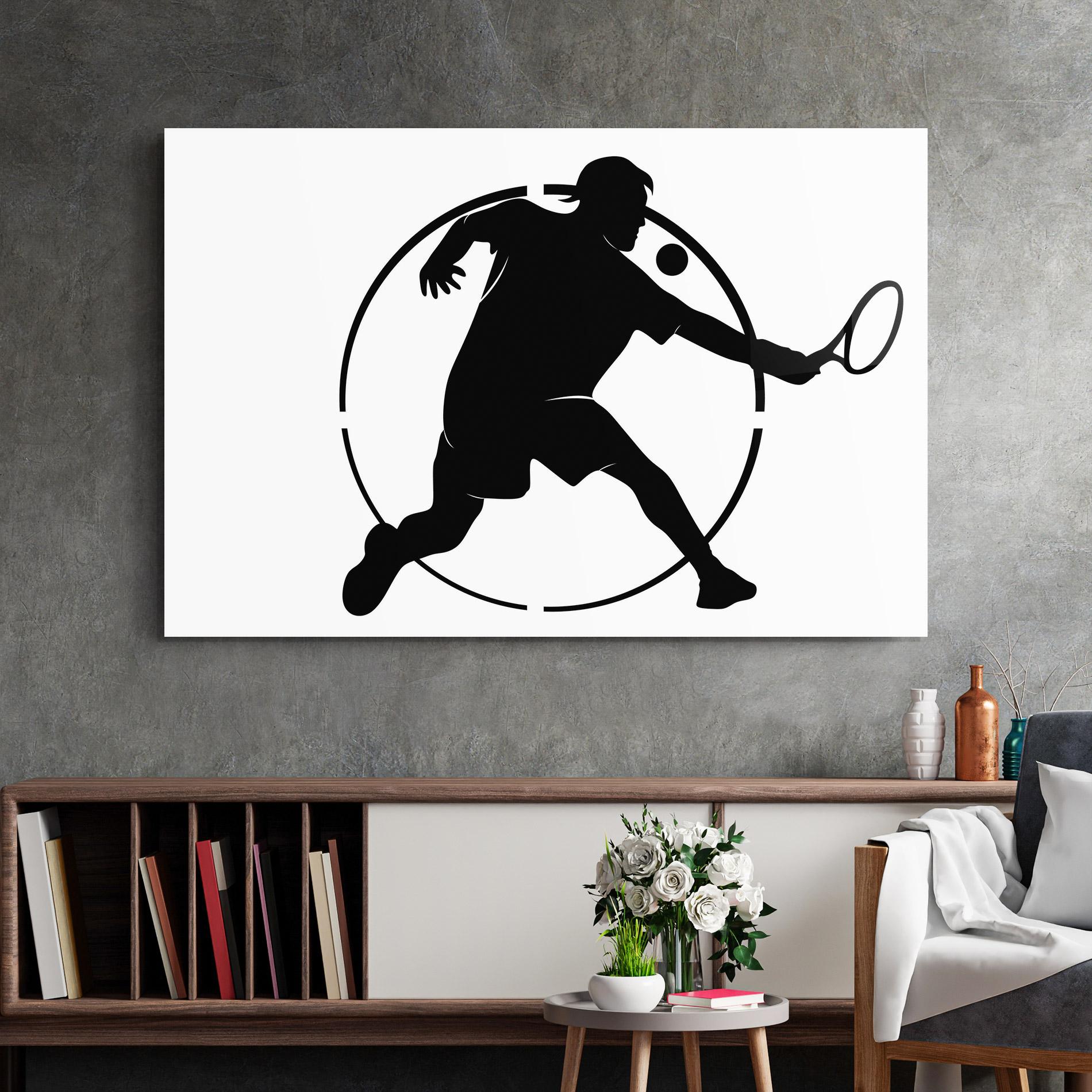 Üvegkép Tennis Black Circle mockup 2