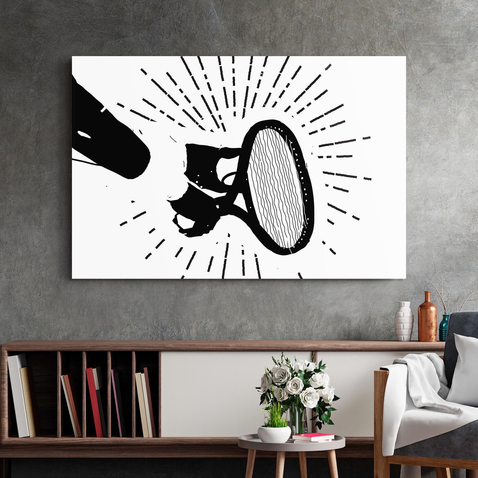 Üvegkép Tennis Black Line mockup 2