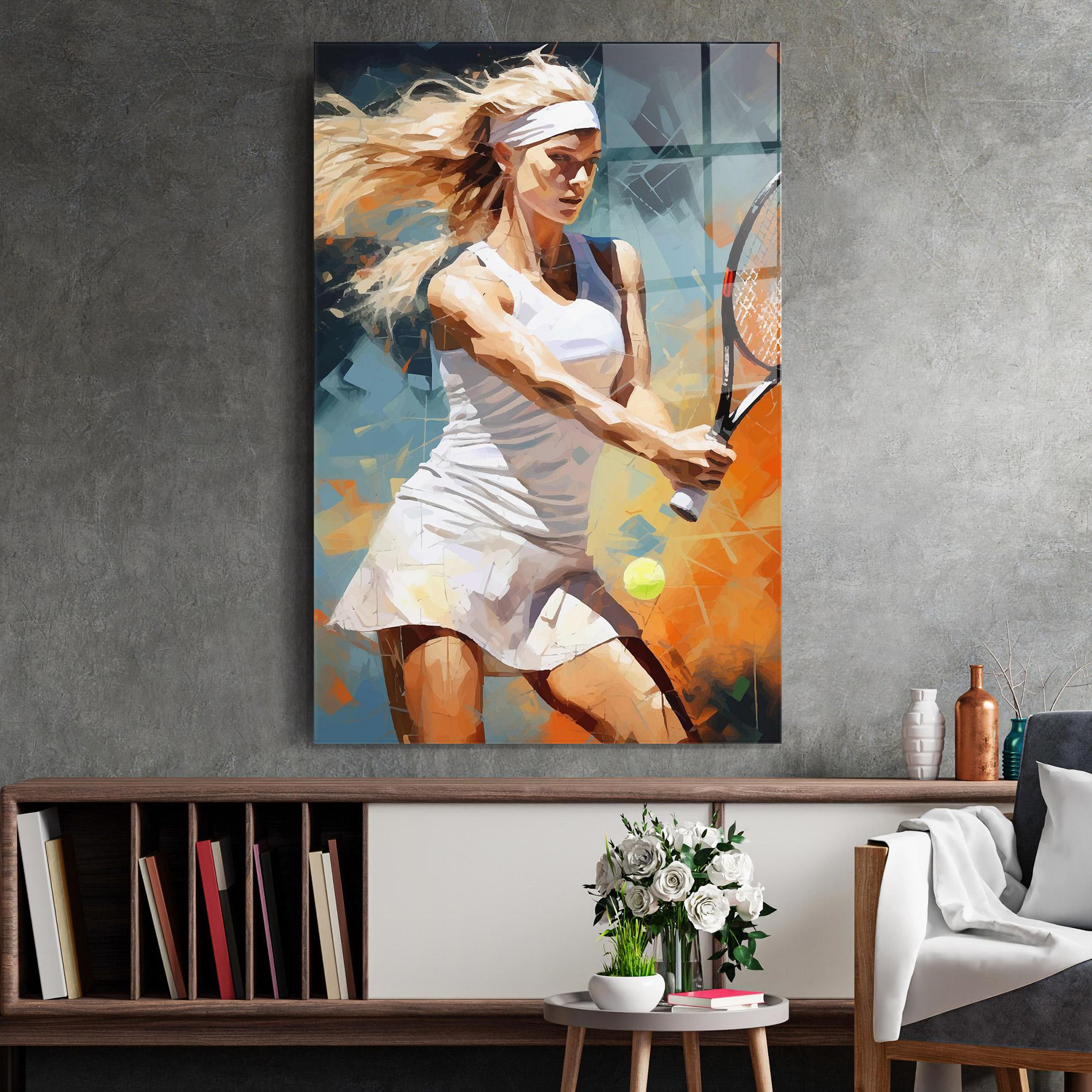 Üvegkép Blonde Tennis Girl mockup 2