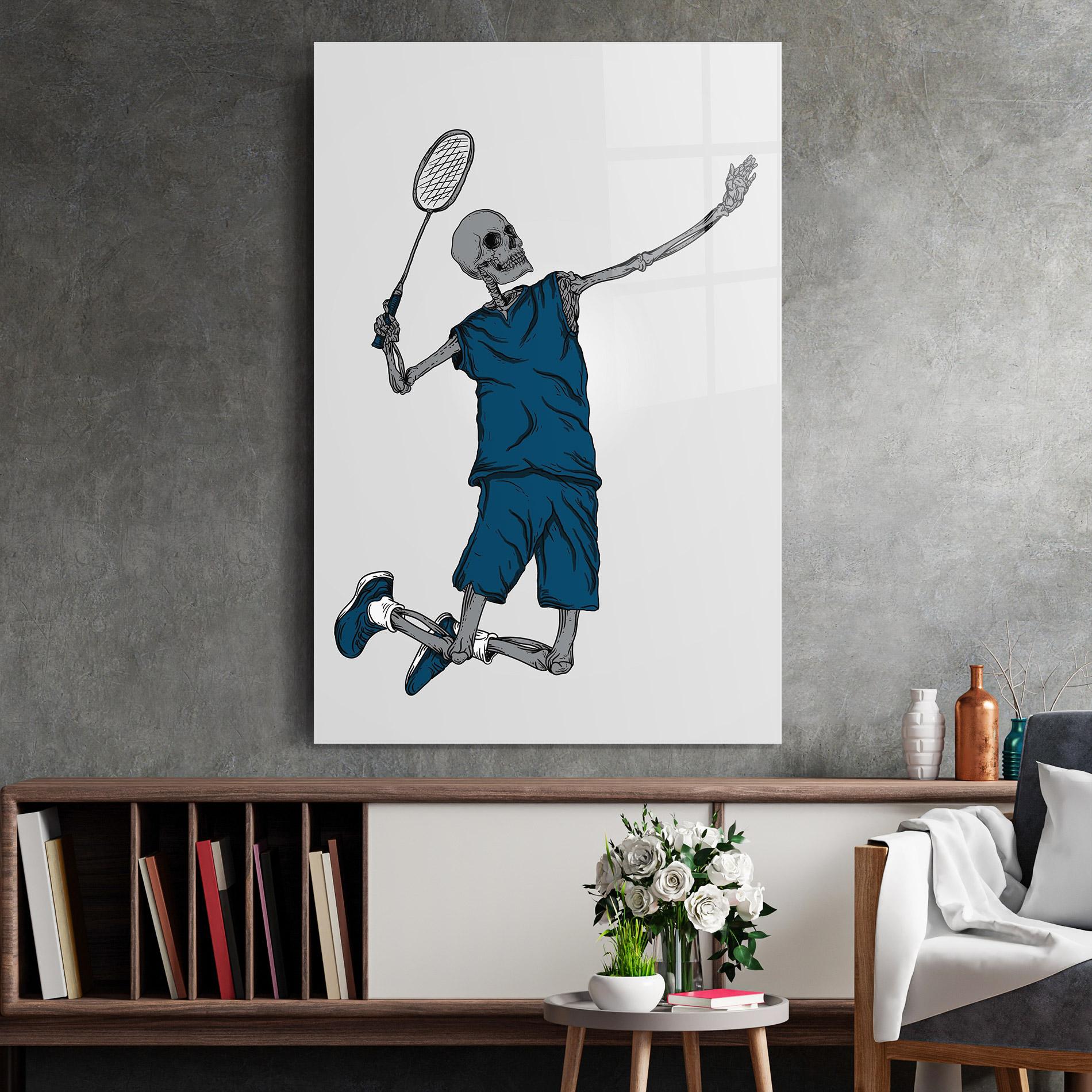 Üvegkép Blue Skull Tennis mockup 2