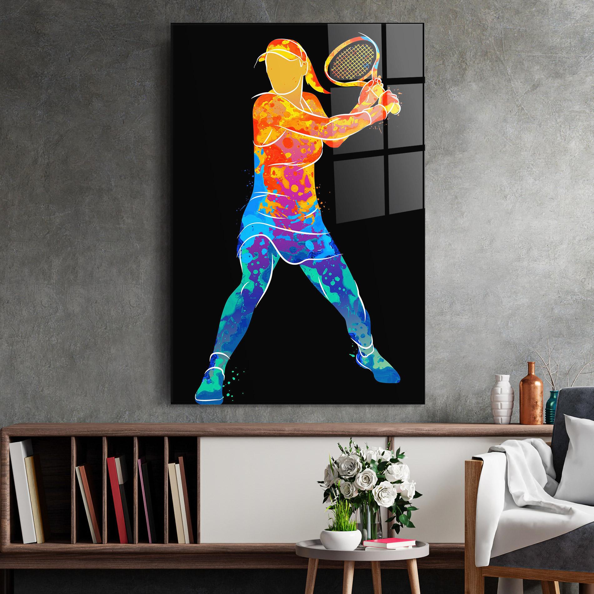 Üvegkép Green Orange Tennis mockup 2