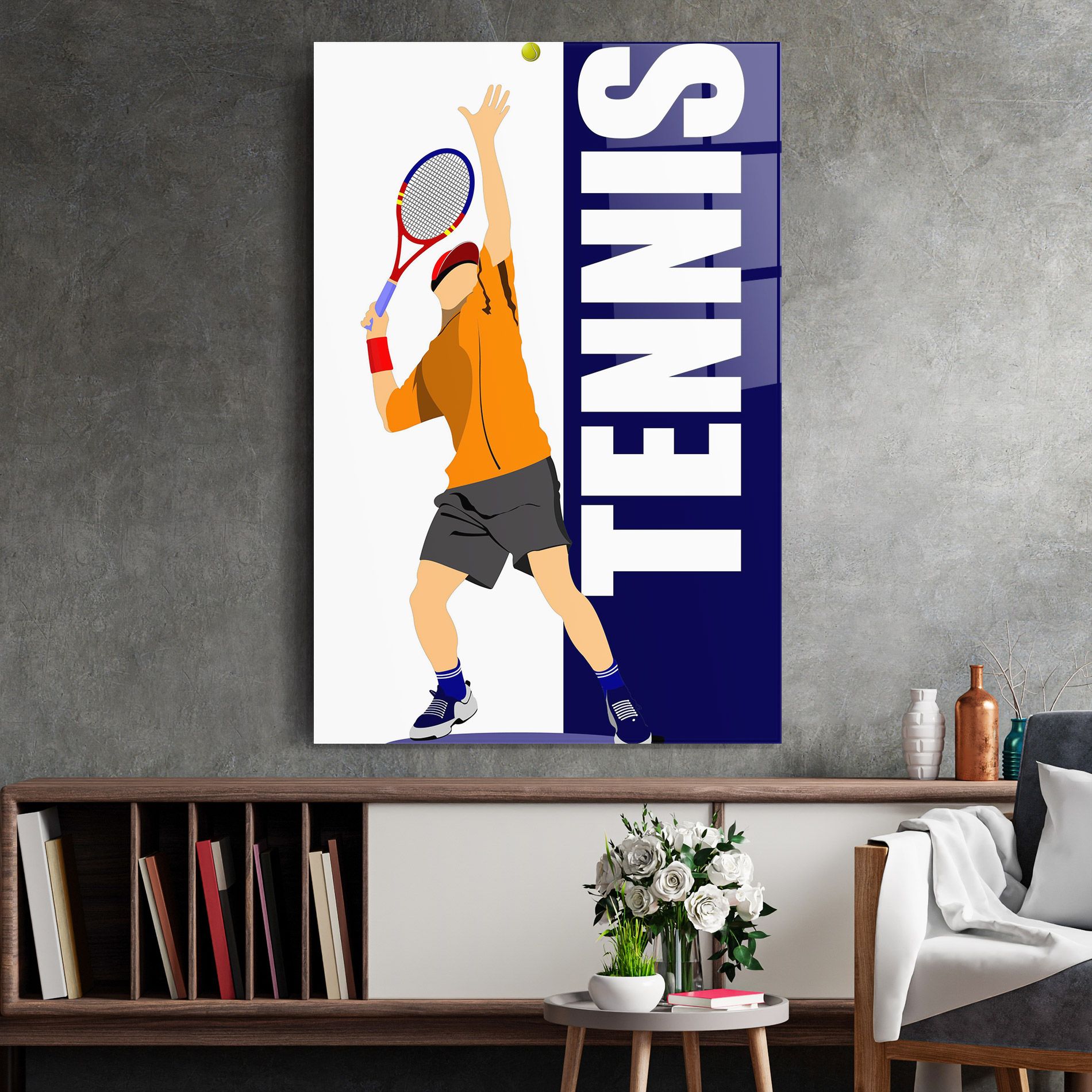 Orange Tennis Player mockup 2