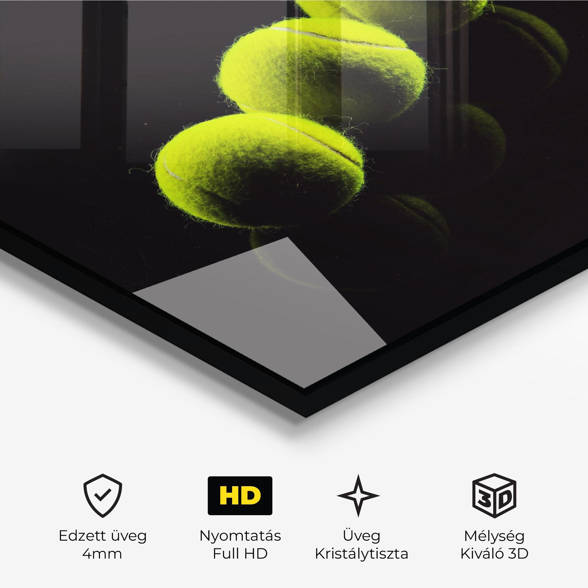 Üvegkép 3 Tennis Balls mockup 3