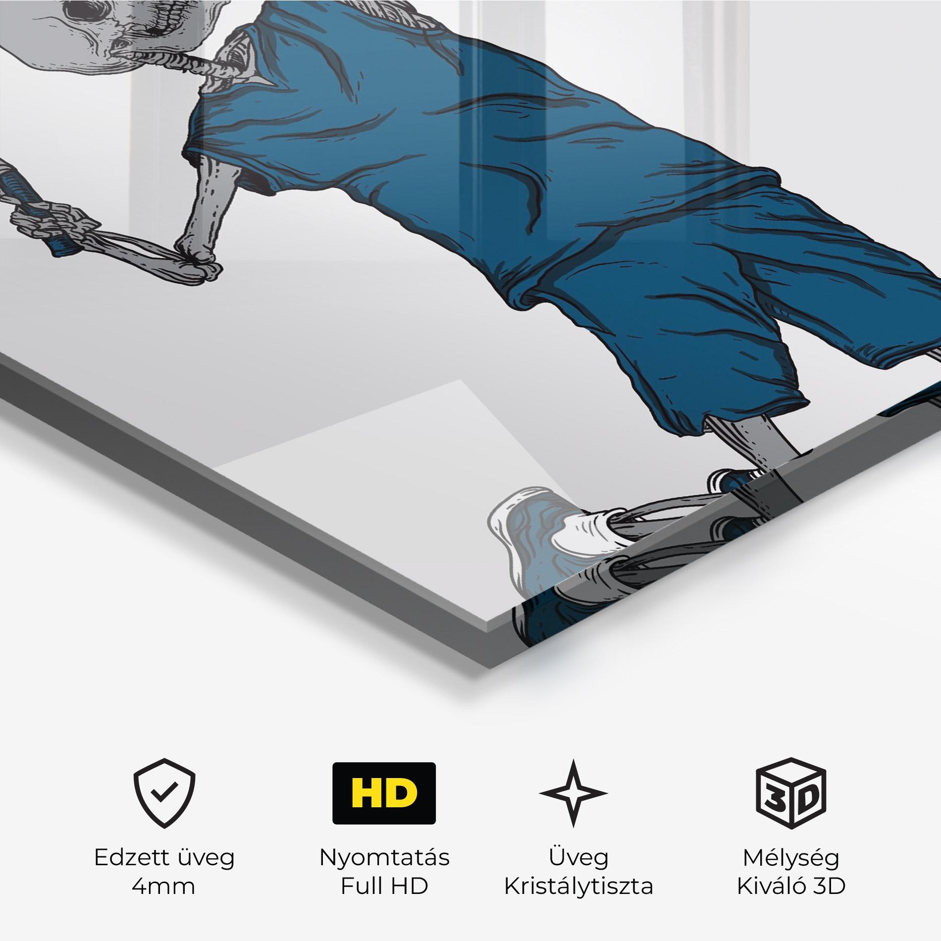 Üvegkép Blue Skull Tennis mockup 3