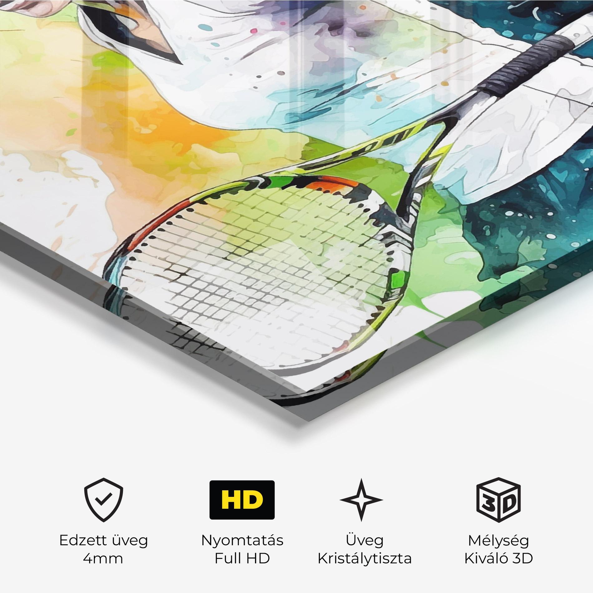 Üvegkép Green Blue Tennis mockup 3