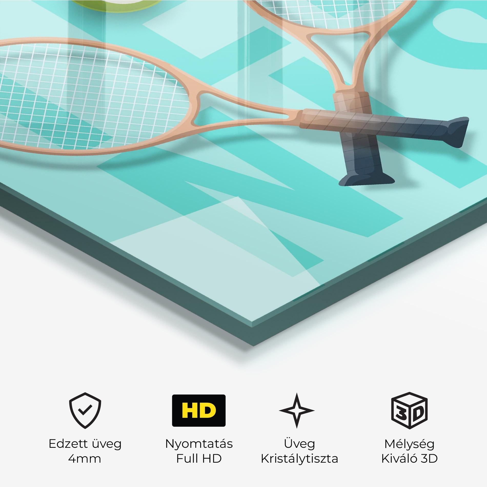 Üvegkép Light Blue Tennis mockup 3