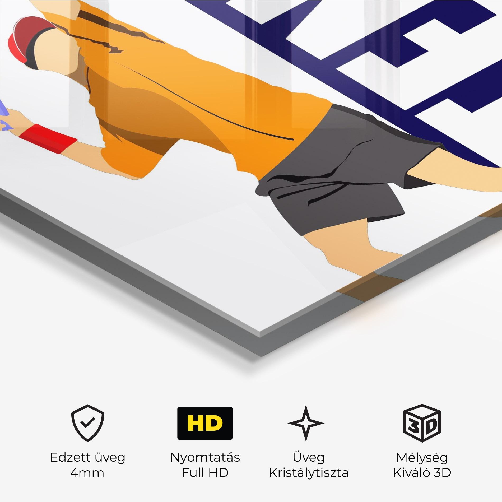 Üvegkép Orange Tennis Player mockup 3