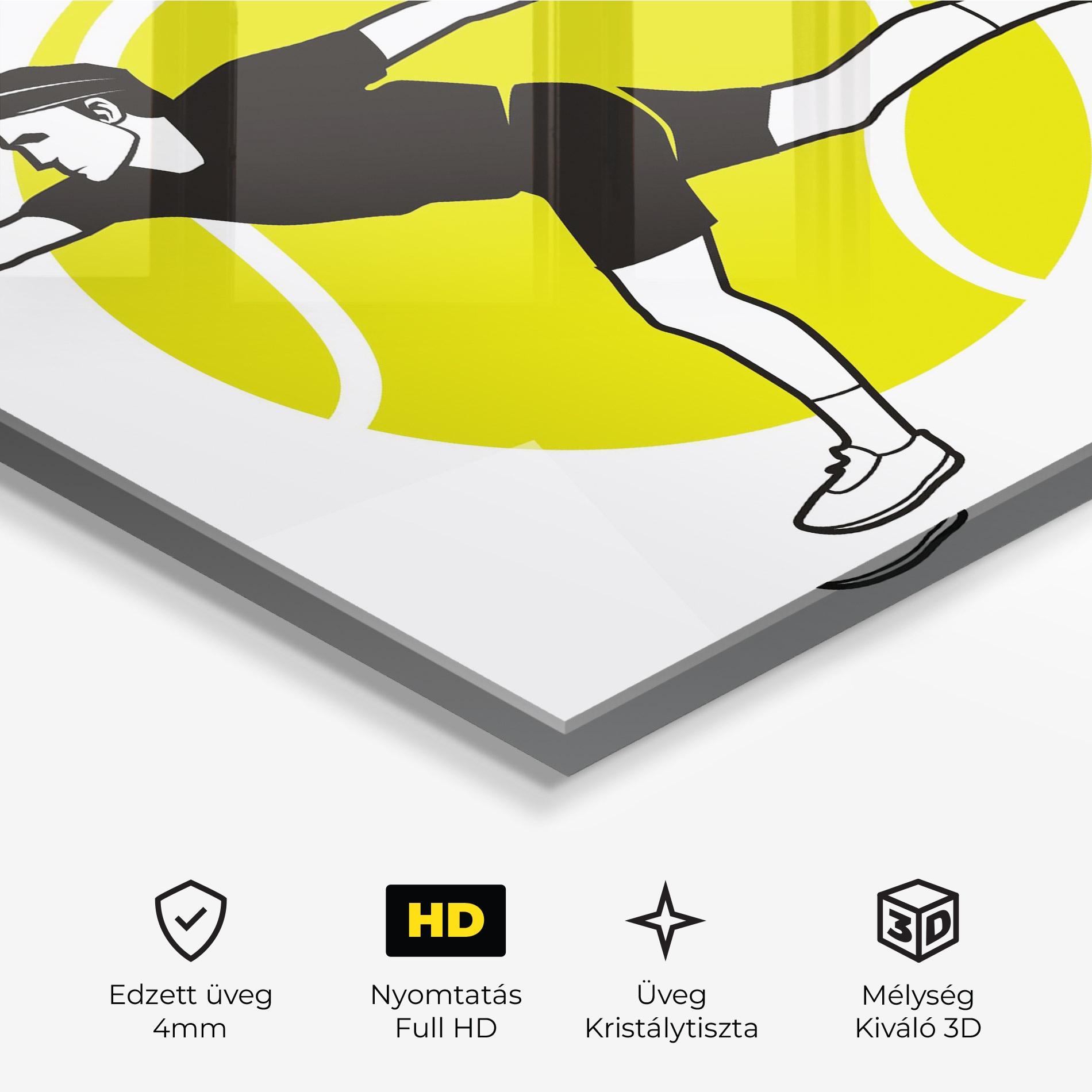 Üvegkép Running Tennis mockup 3