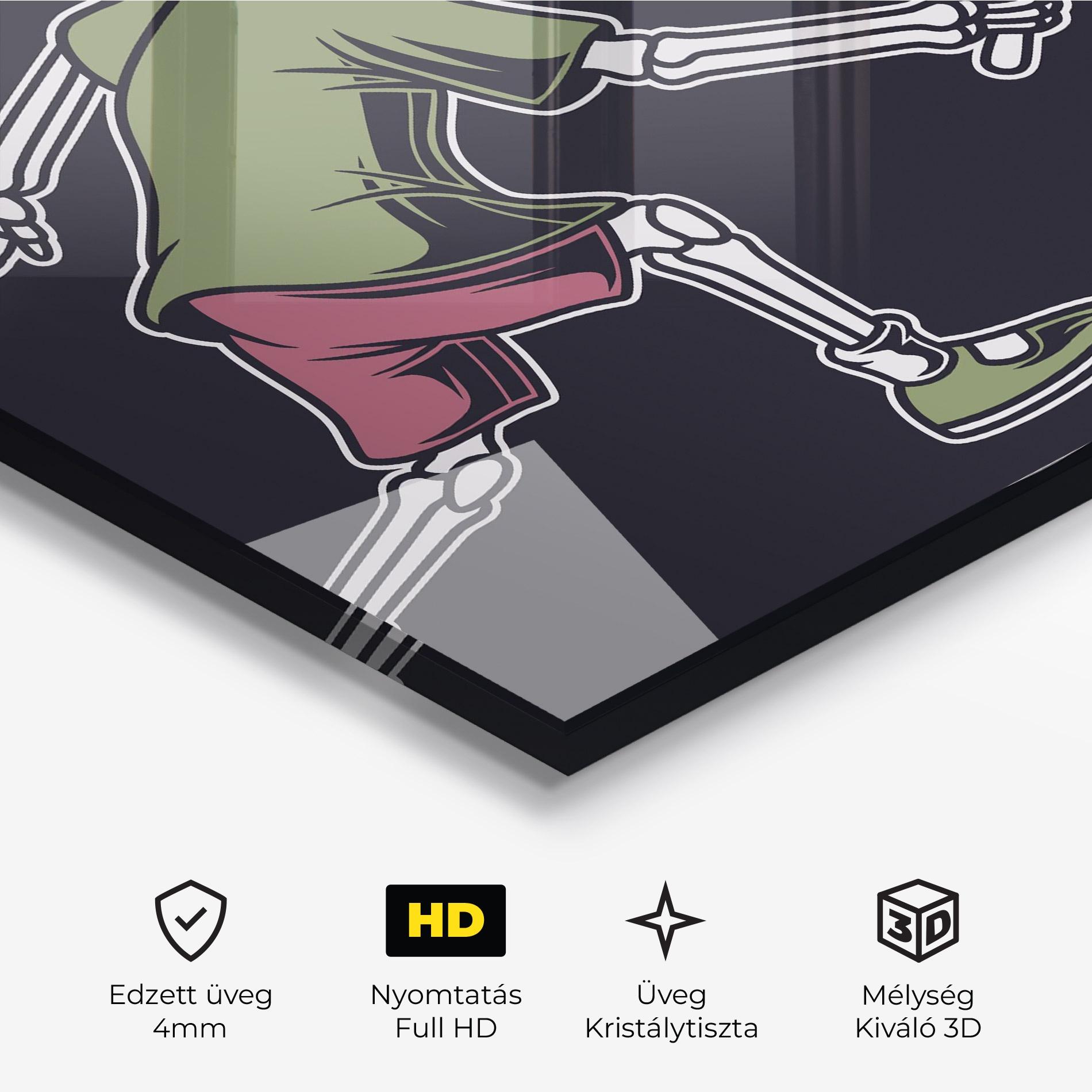 Üvegkép Skull Tennis mockup 3