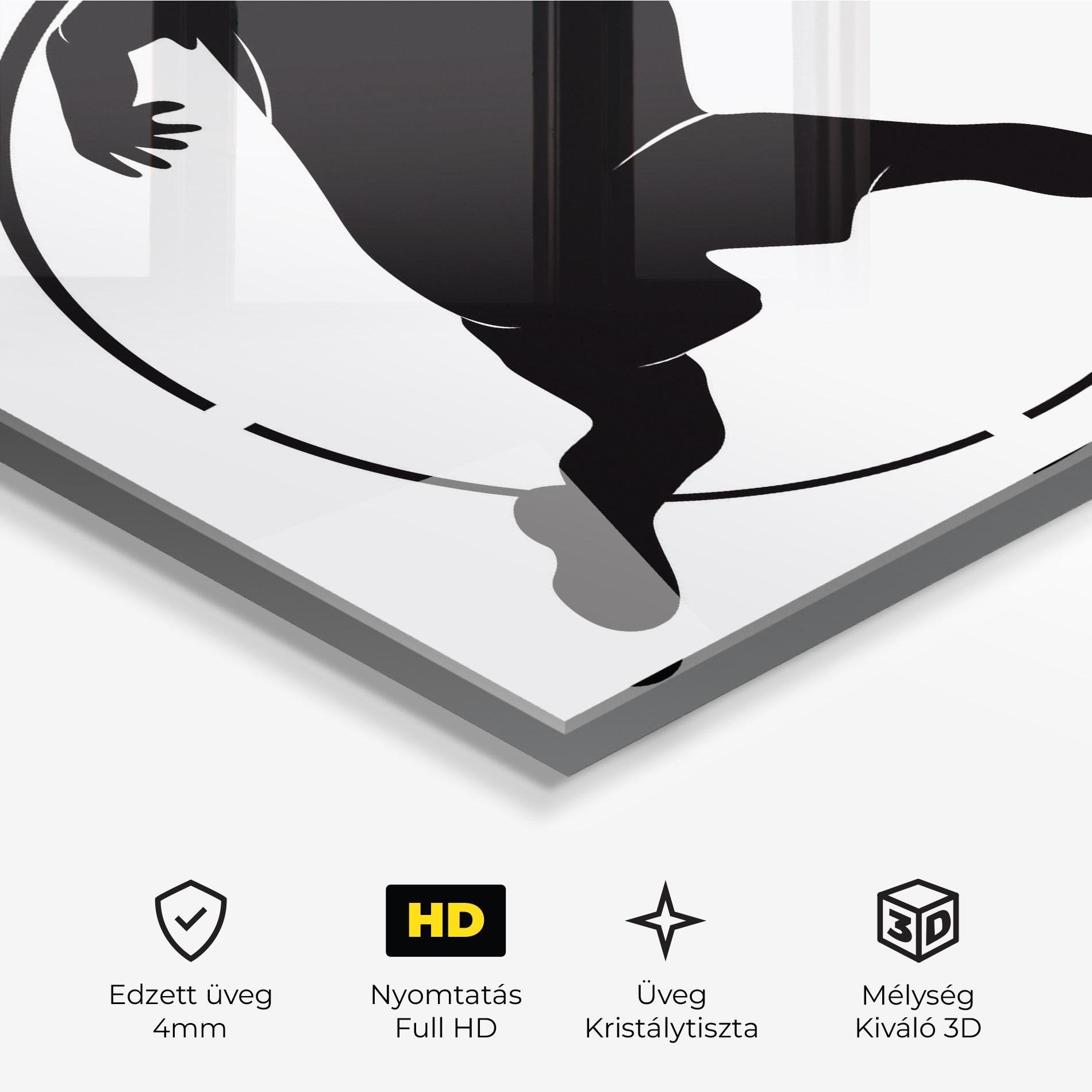 Üvegkép Tennis Black Circle mockup 3