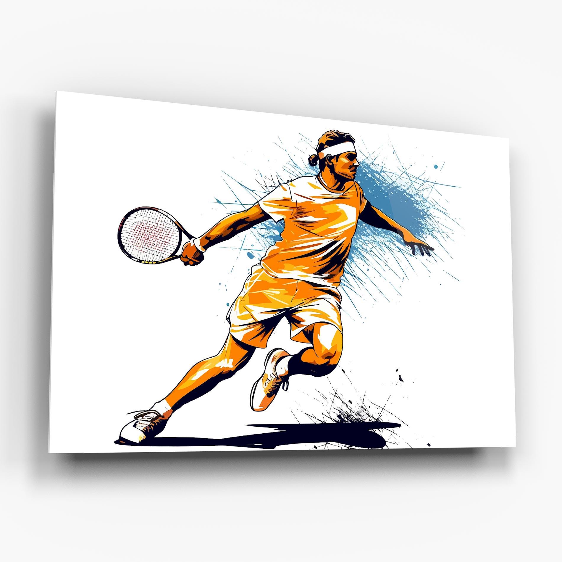 Üvegkép Orange Blue Tennis mockup 6