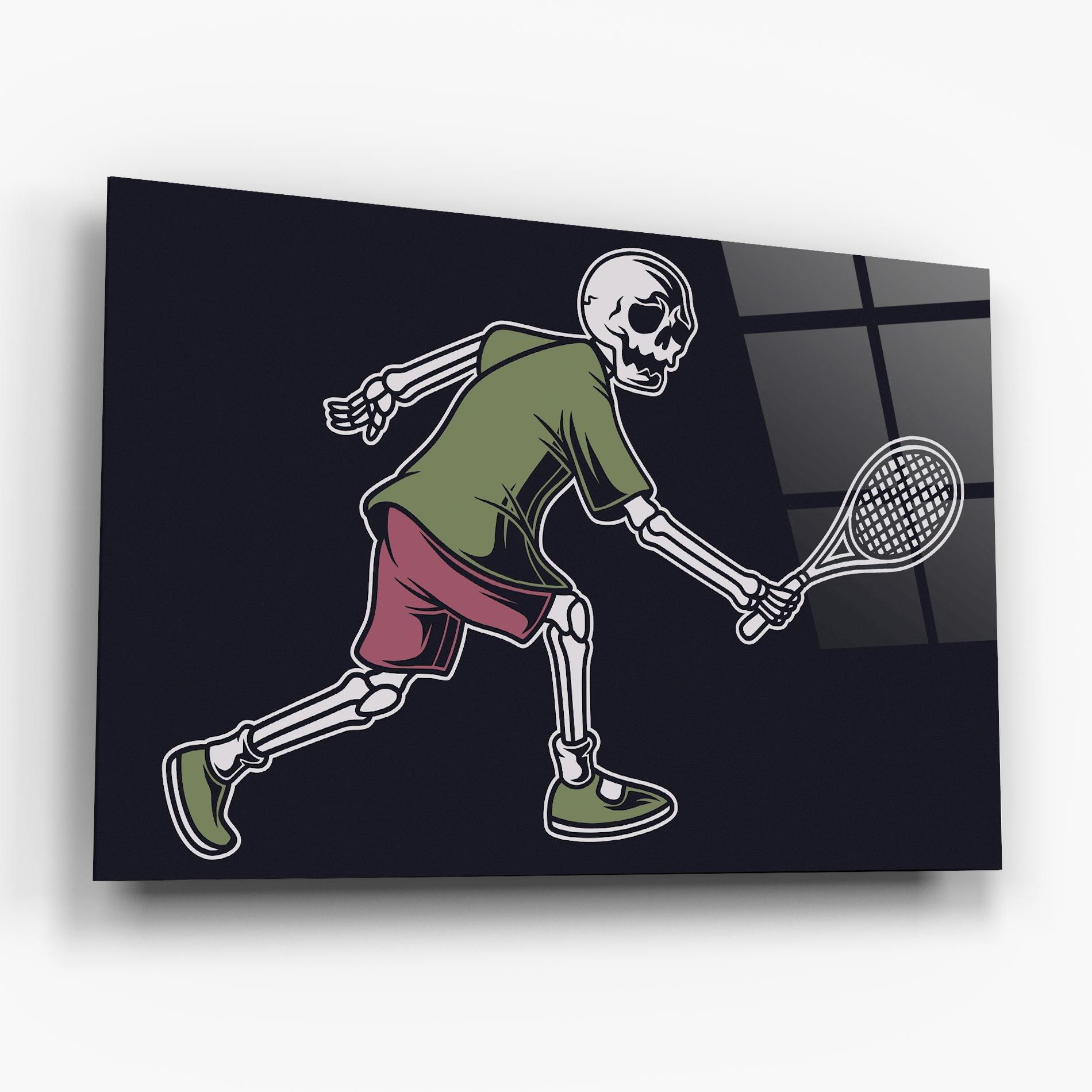Üvegkép Skull Tennis mockup 6