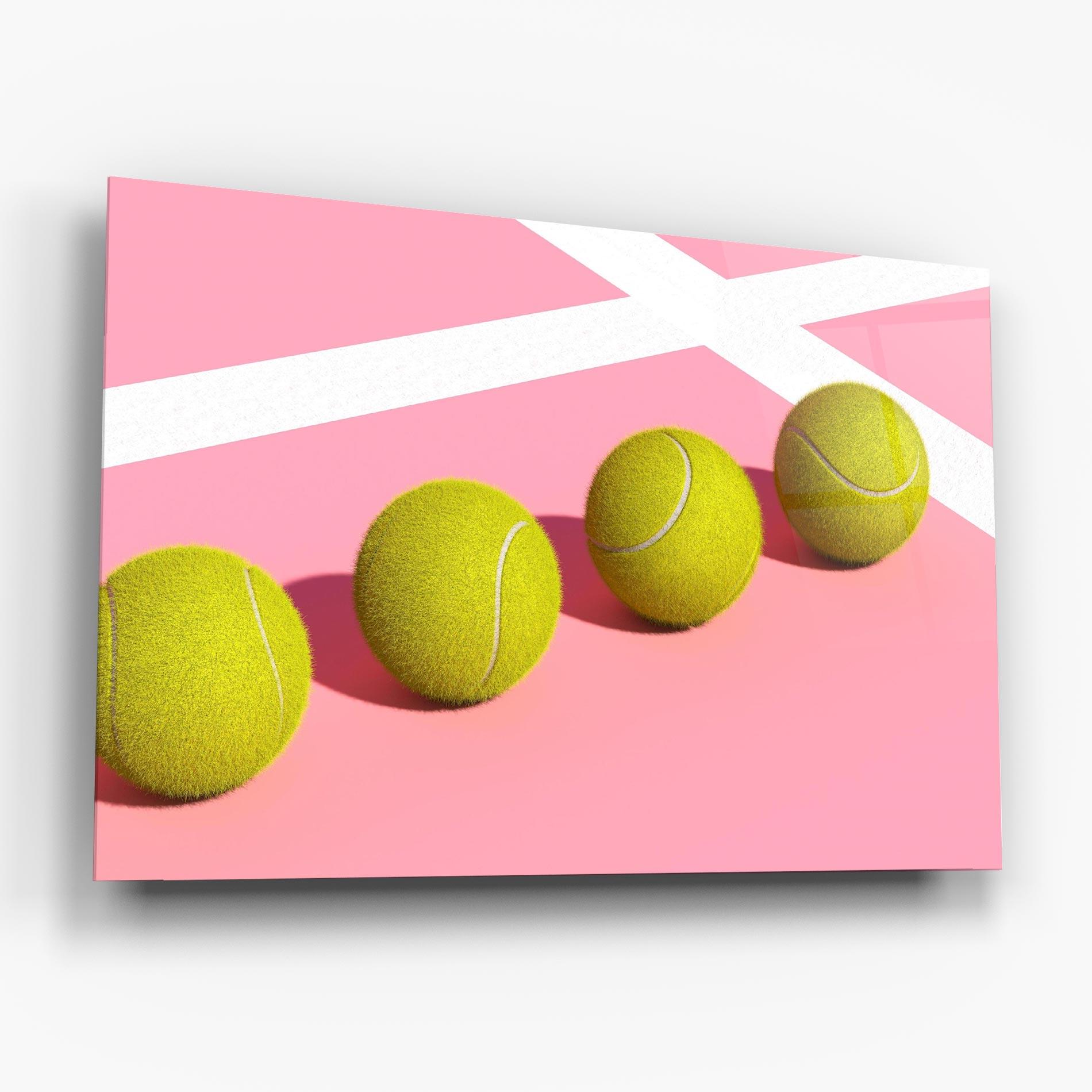 Üvegkép Tennis Balls On Pink mockup 6
