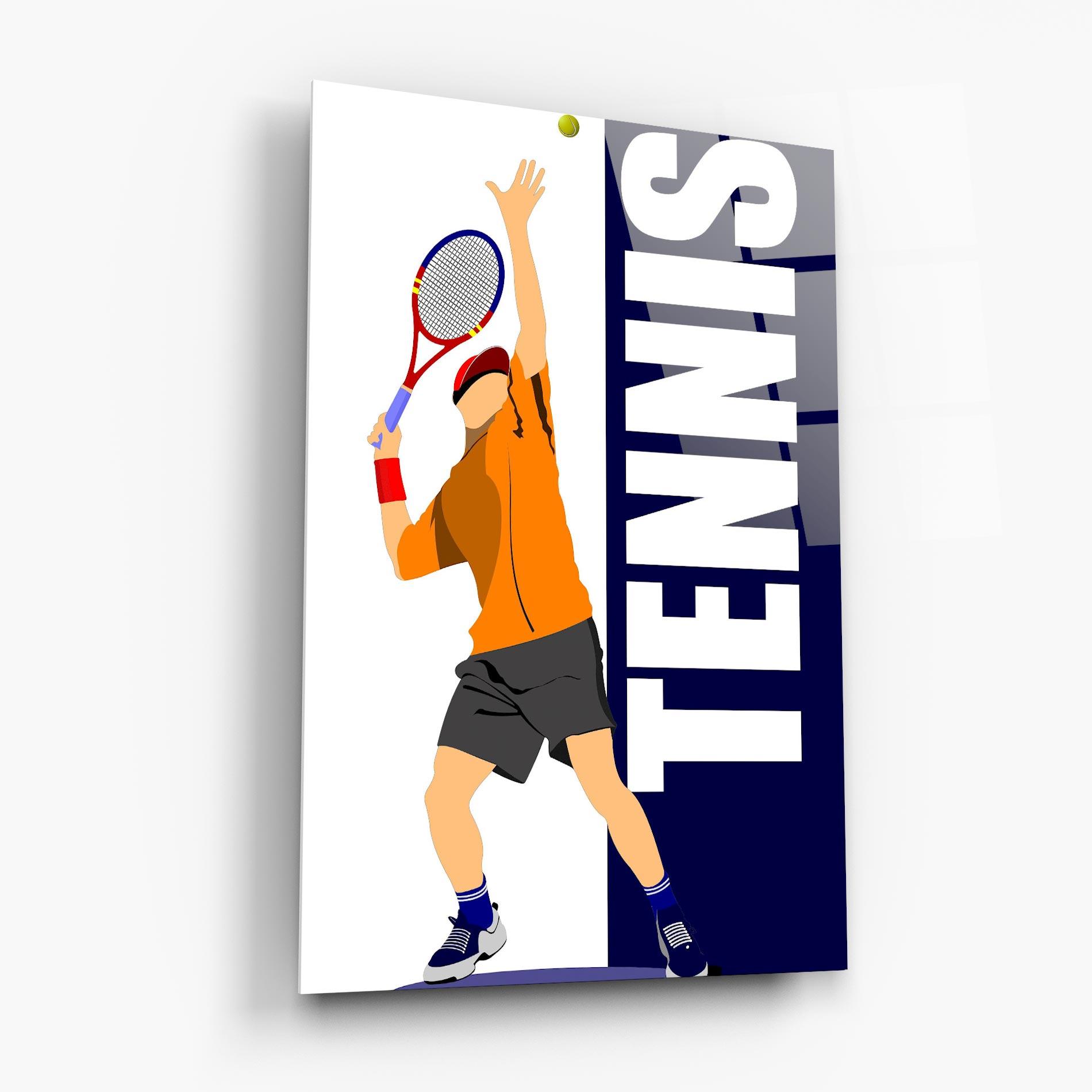 Üvegkép Orange Tennis Player mockup 6
