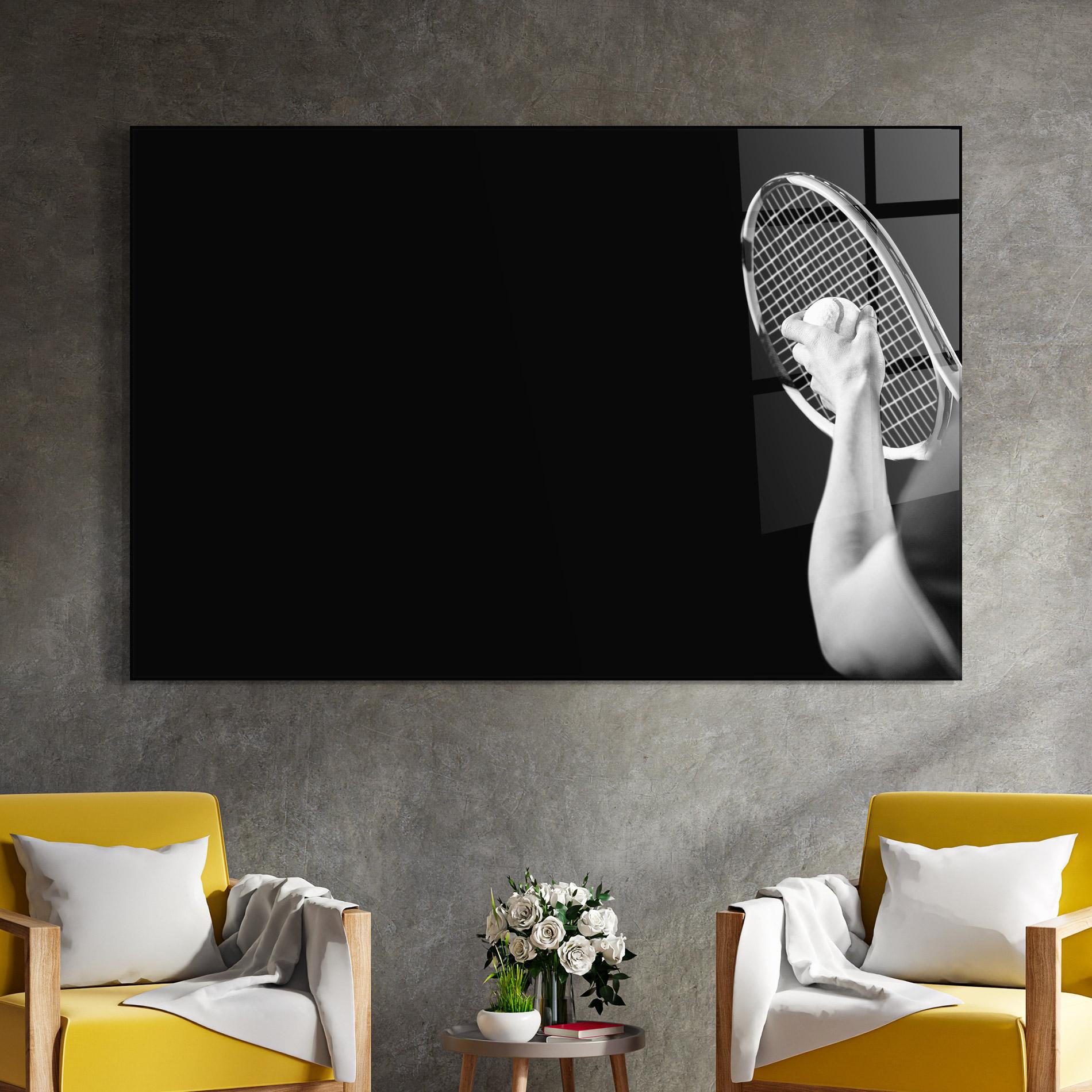 Üvegkép Grey Tennis Racket mockup 4