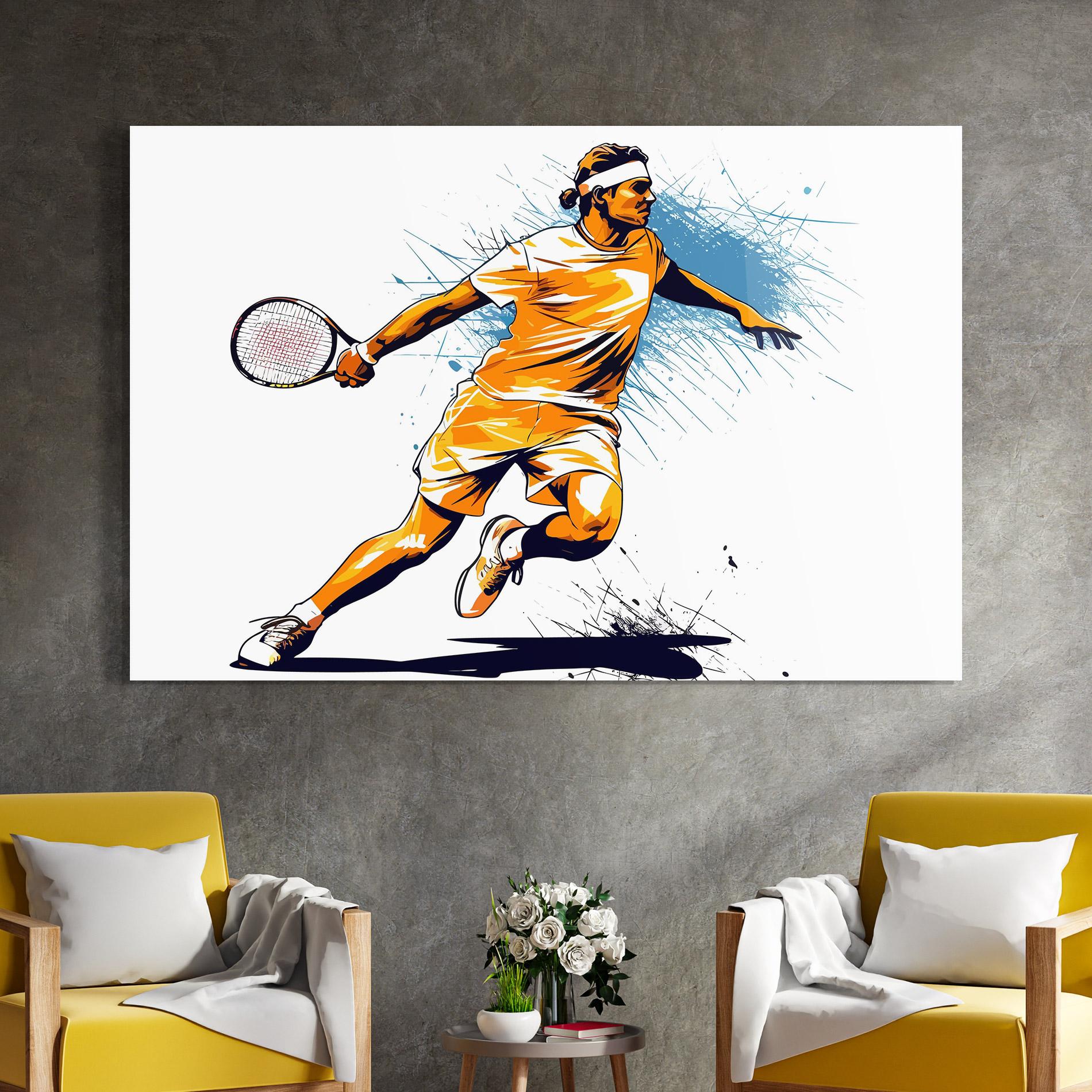 Üvegkép Orange Blue Tennis mockup 4