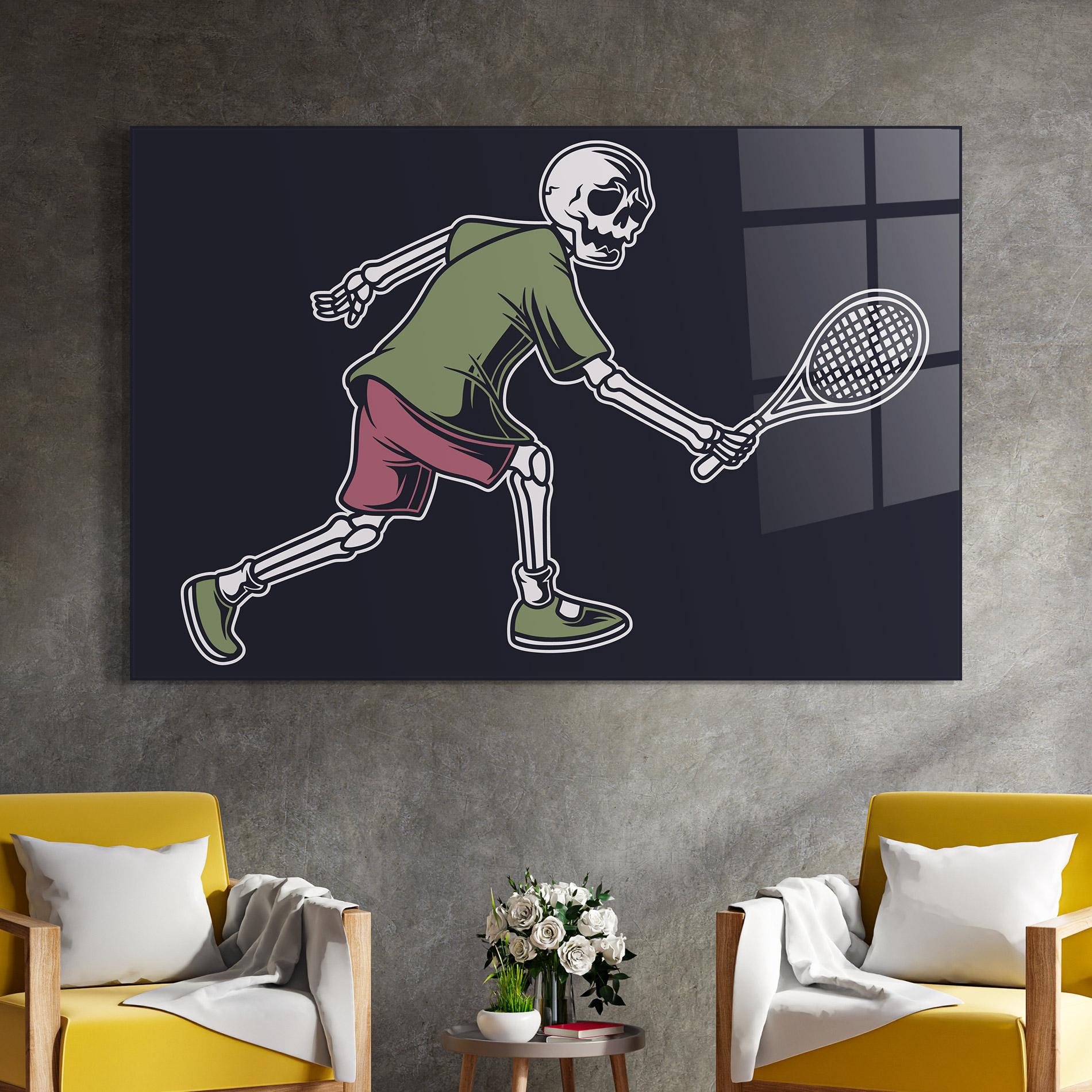 Üvegkép Skull Tennis mockup 4
