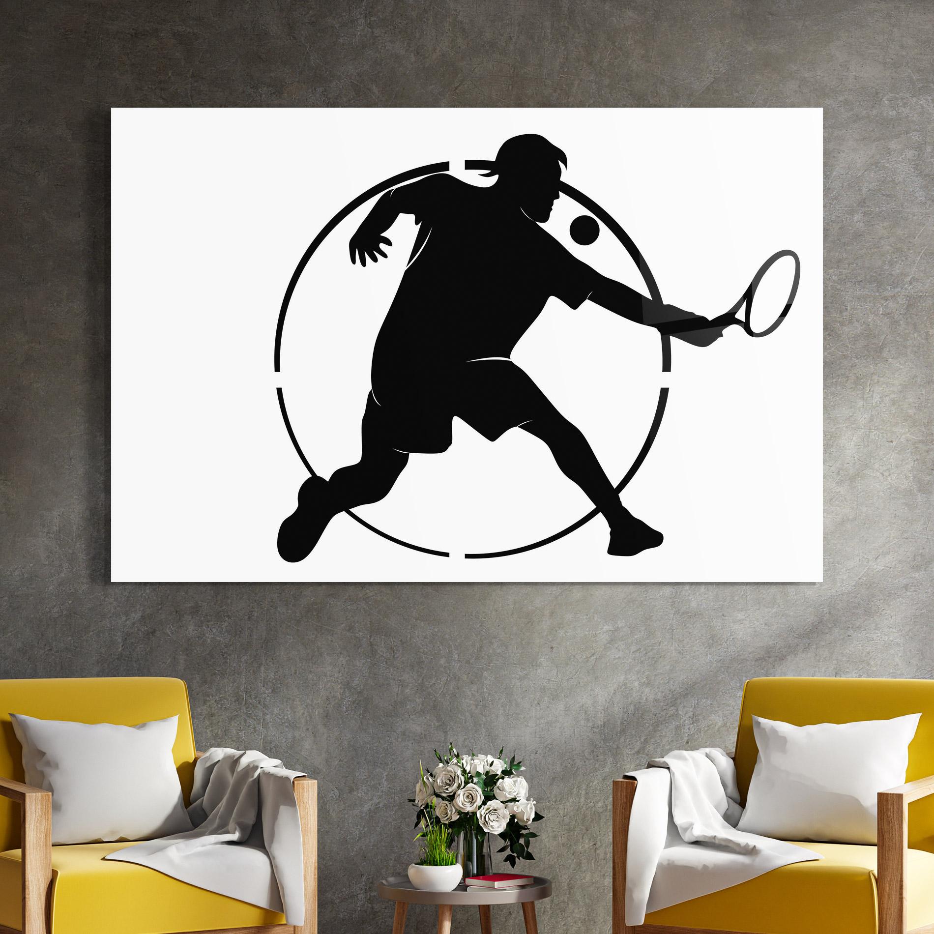 Üvegkép Tennis Black Circle mockup 4
