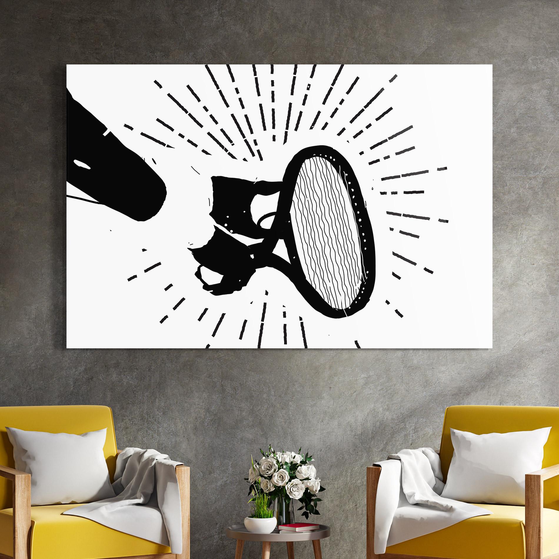 Üvegkép Tennis Black Line mockup 4