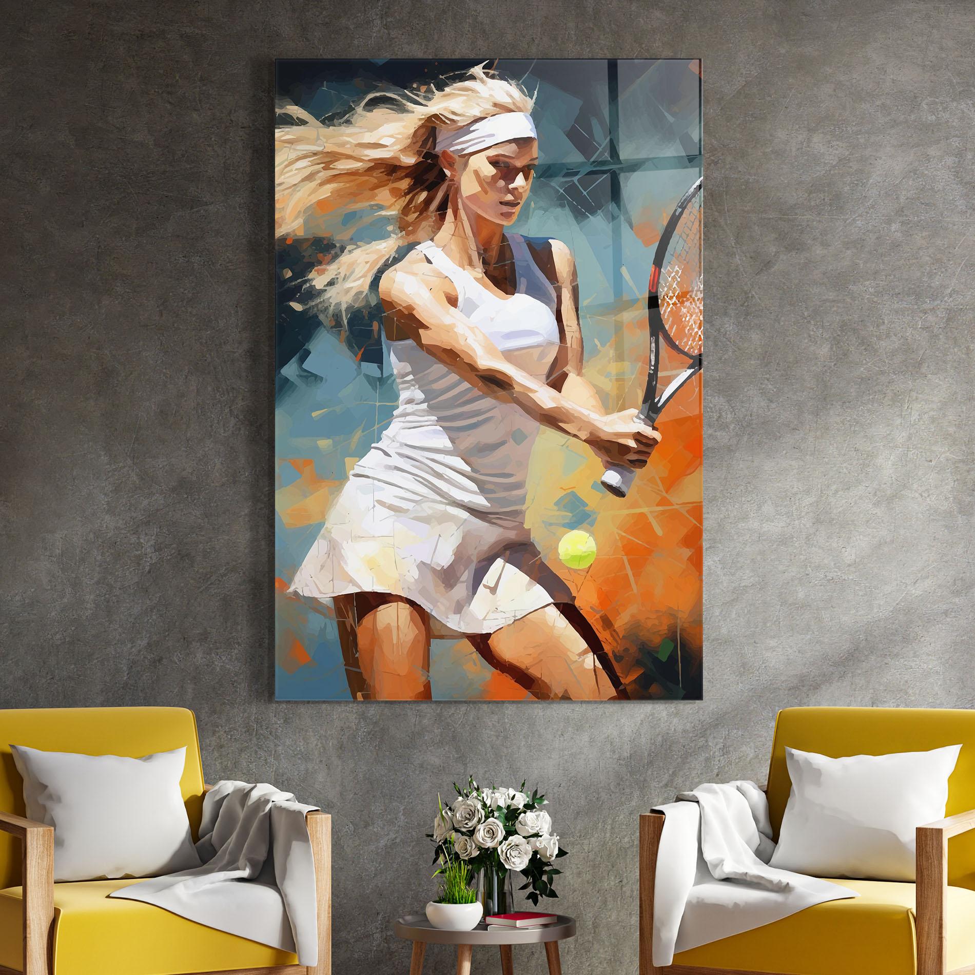 Üvegkép Blonde Tennis Girl mockup 4