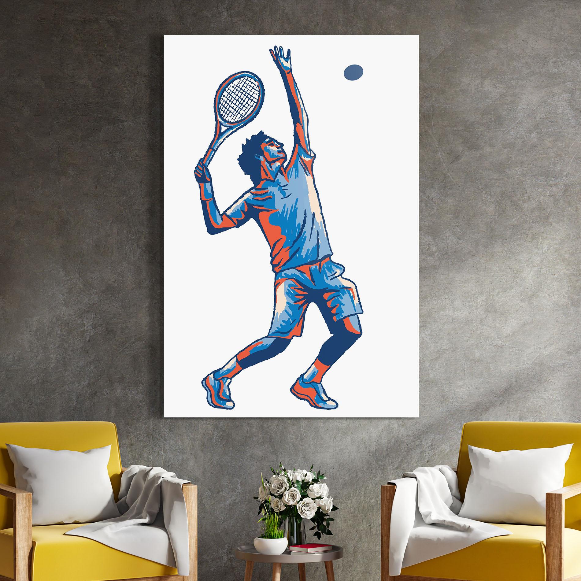 Üvegkép Blue Red Tennis mockup 4