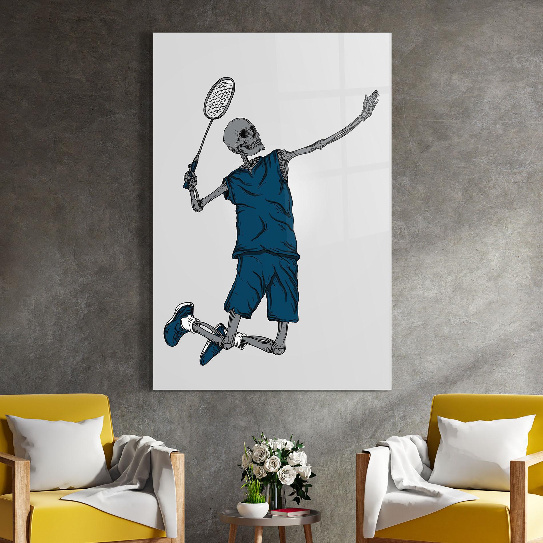Üvegkép Blue Skull Tennis mockup 4