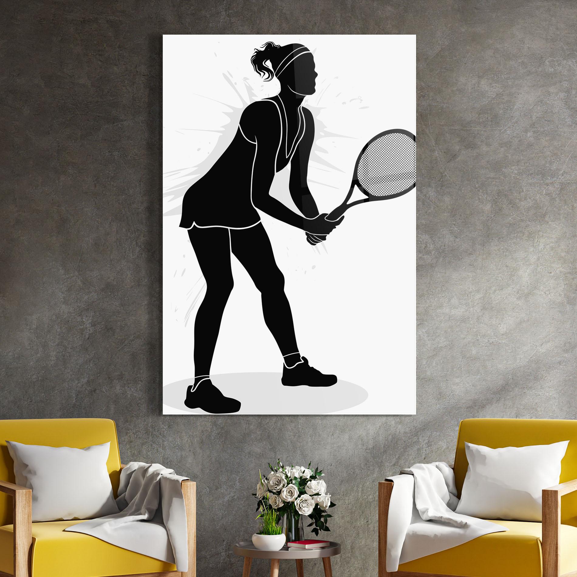 Üvegkép Female Tennis Player mockup 4