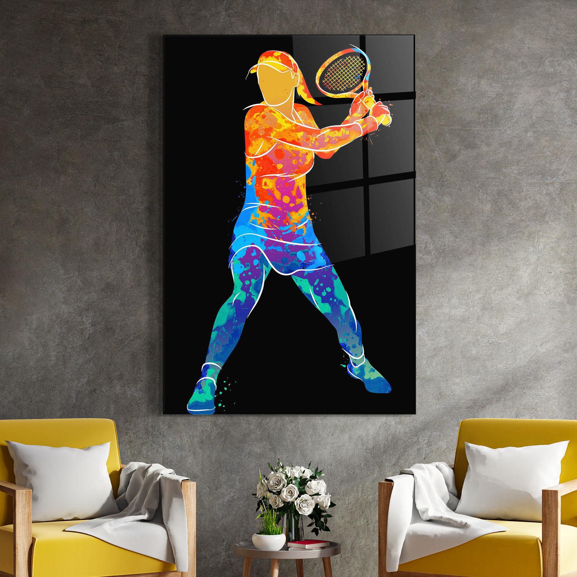 Üvegkép Green Orange Tennis mockup 4