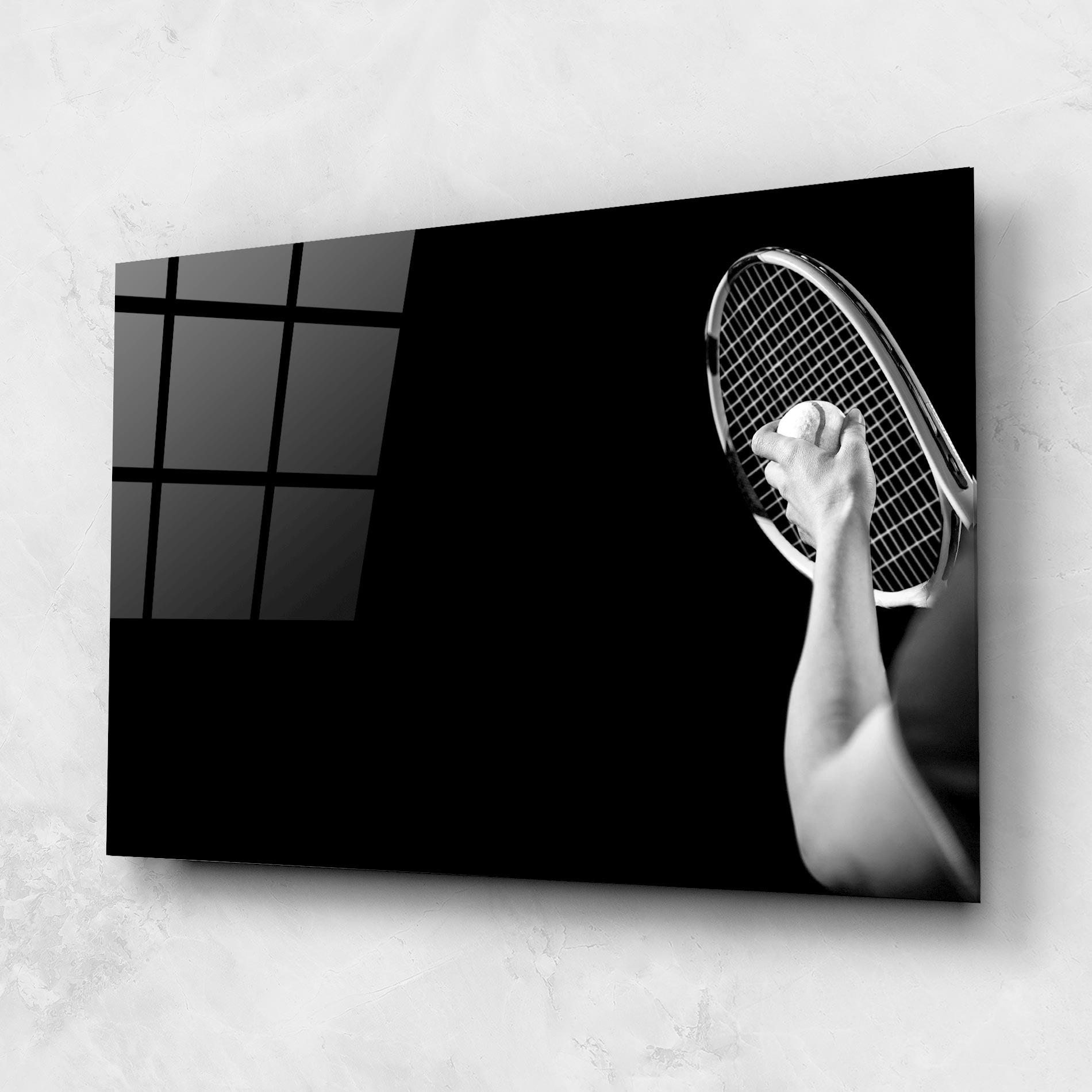 Üvegkép Grey Tennis Racket mockup 1