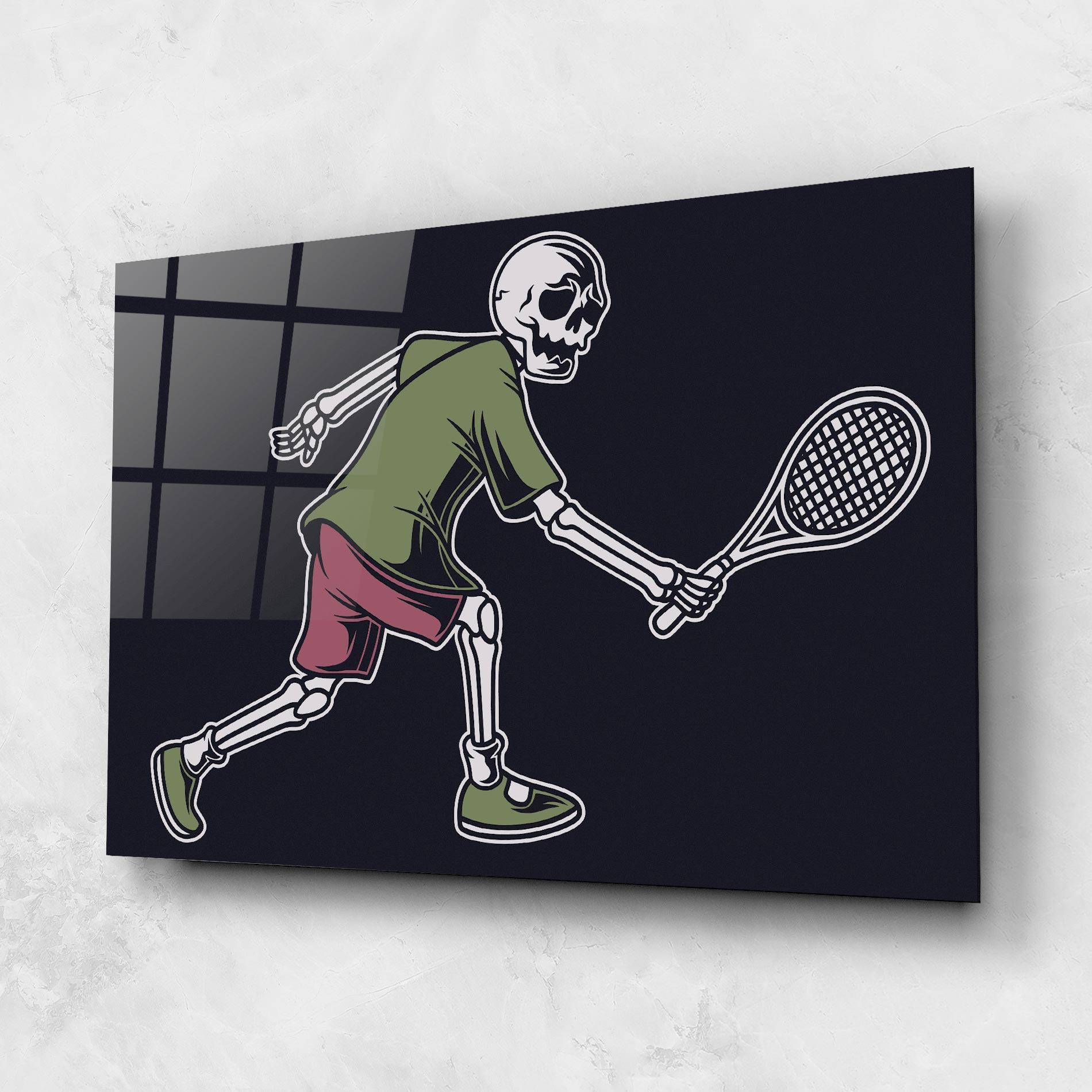 Üvegkép Skull Tennis mockup 1
