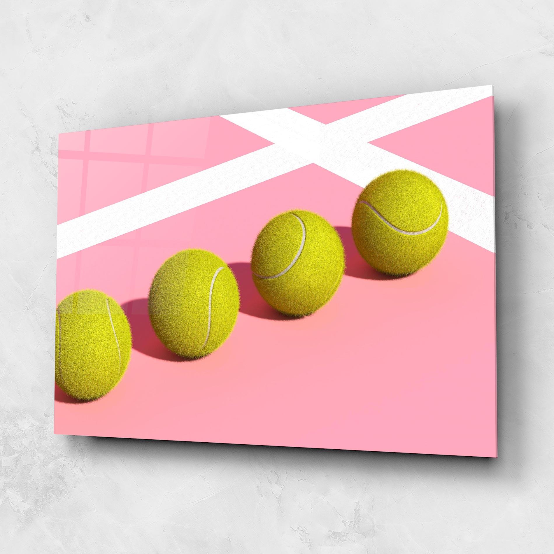 Üvegkép Tennis Balls On Pink mockup 1