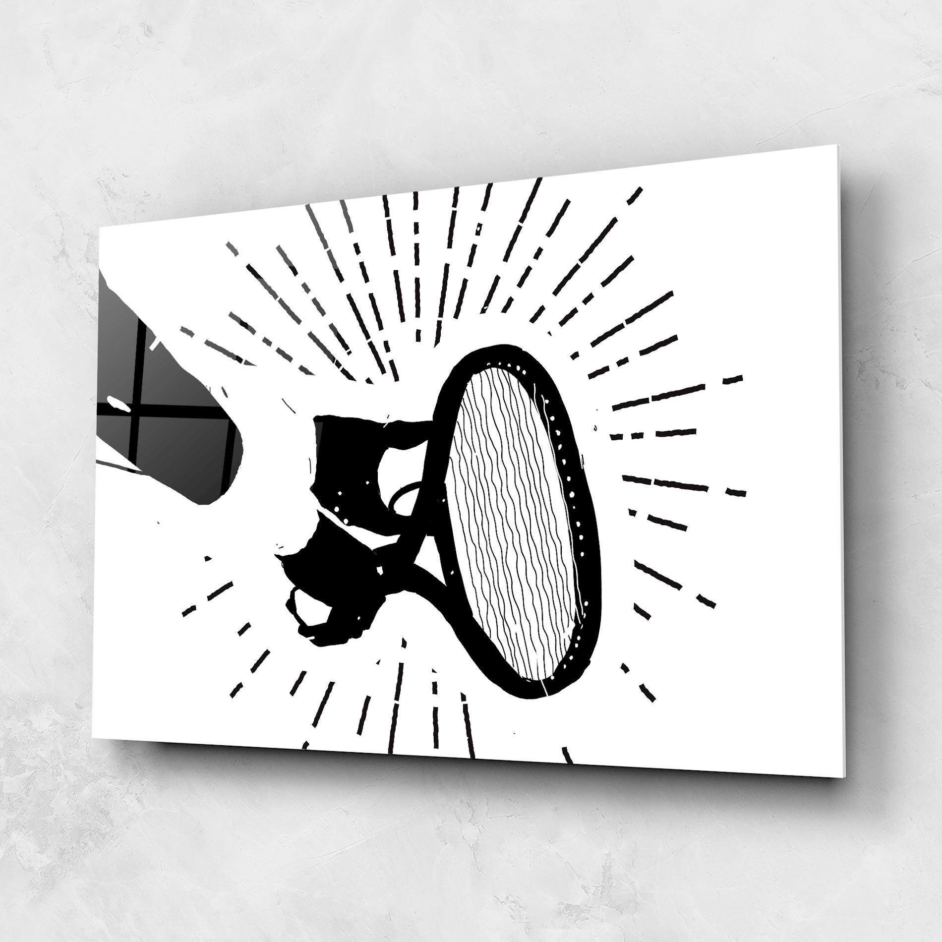 Üvegkép Tennis Black Line mockup 1