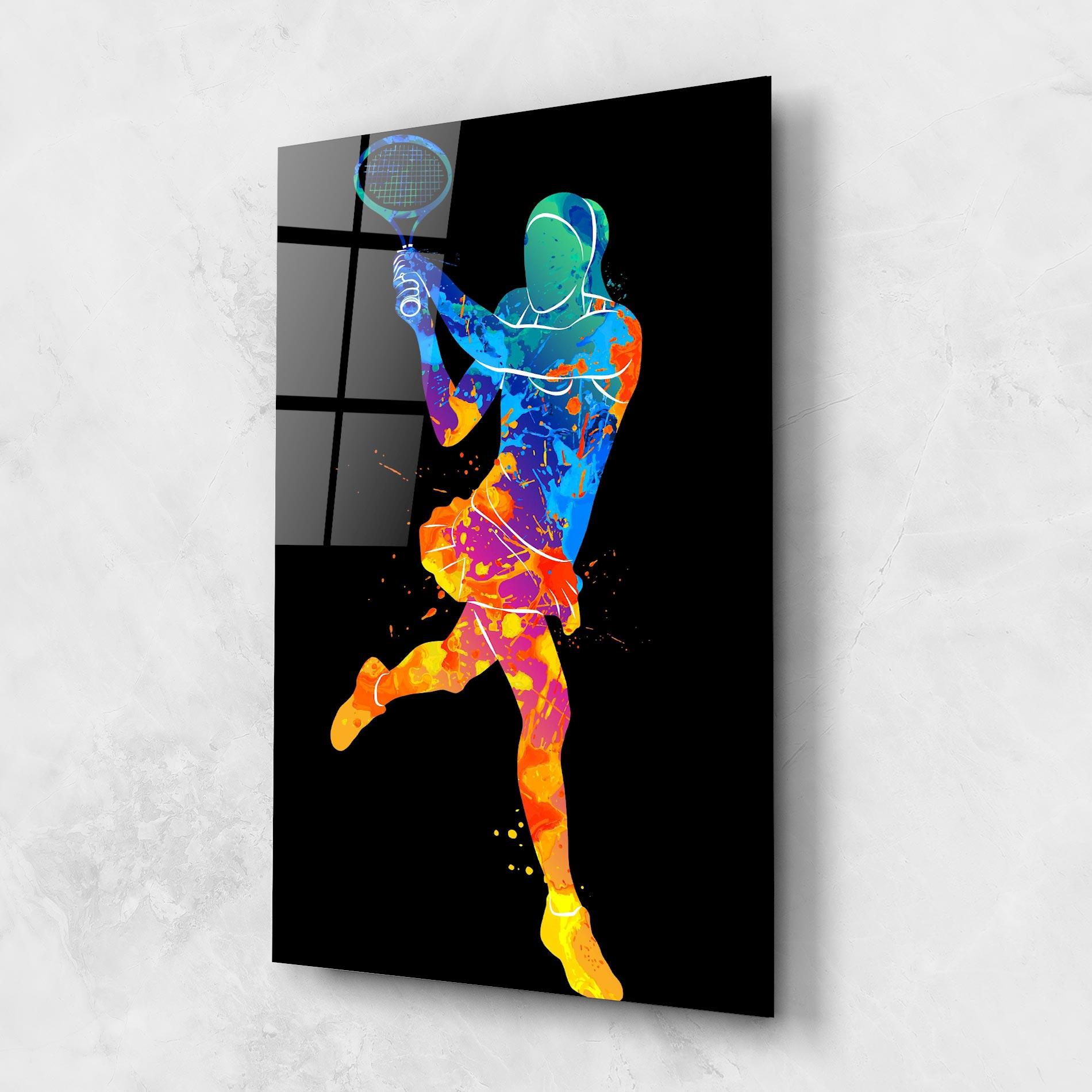 Üvegkép Blue Orange Tennis mockup 1